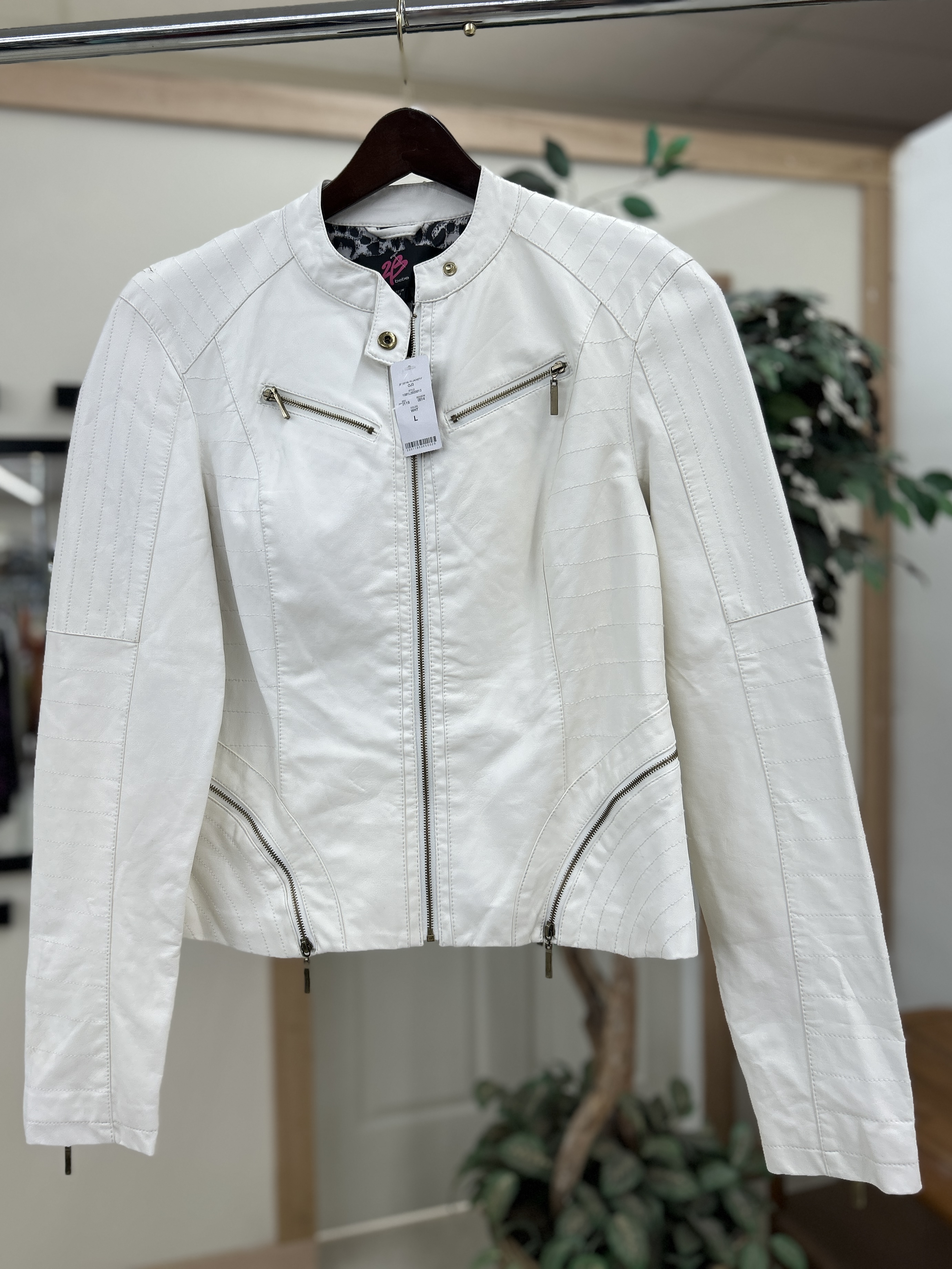 Faux Leather Jacket Bebe Brannd