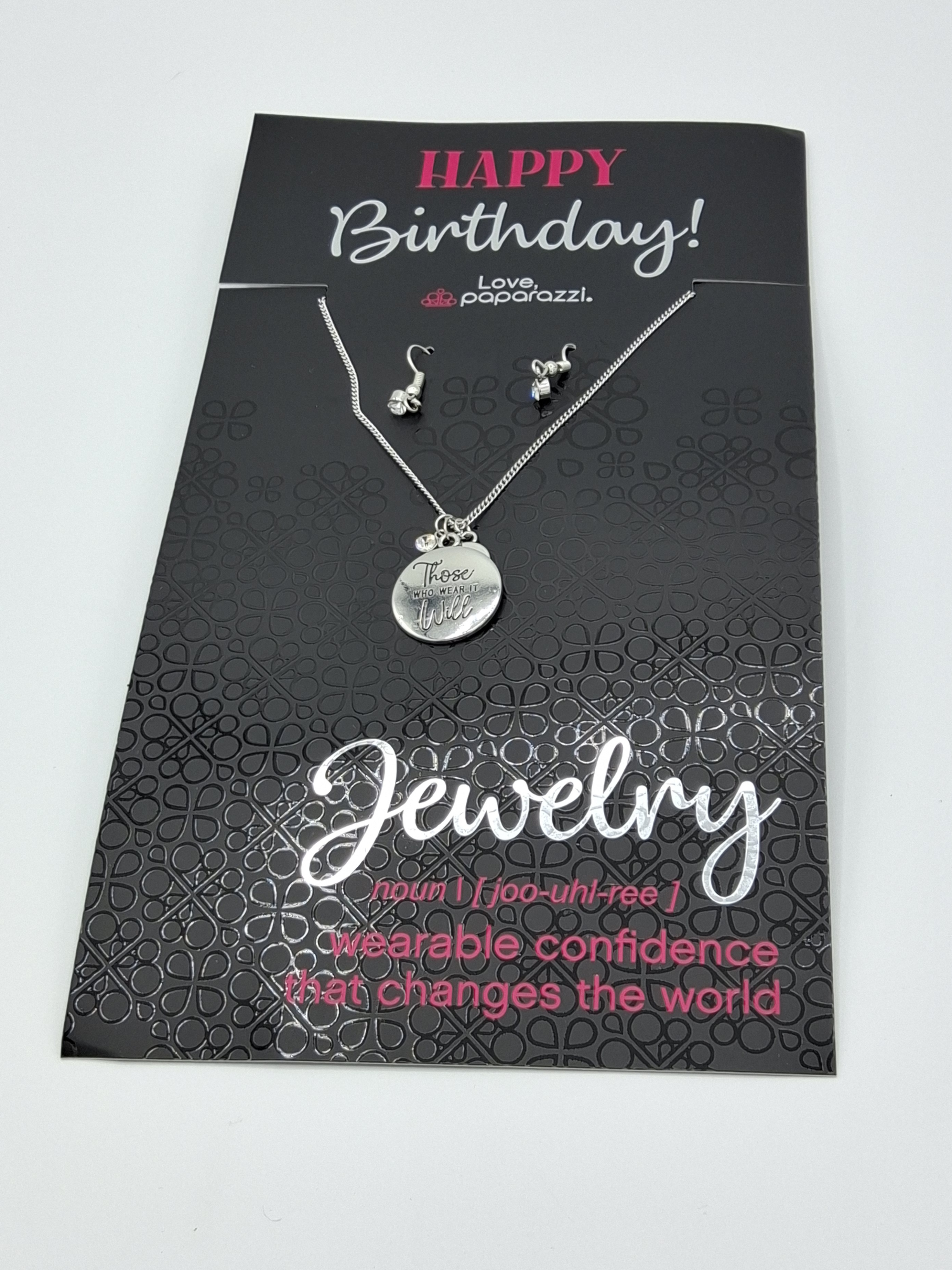 Paparazzi Silver "Those Who Wear It Will" Necklace & Earrings Set