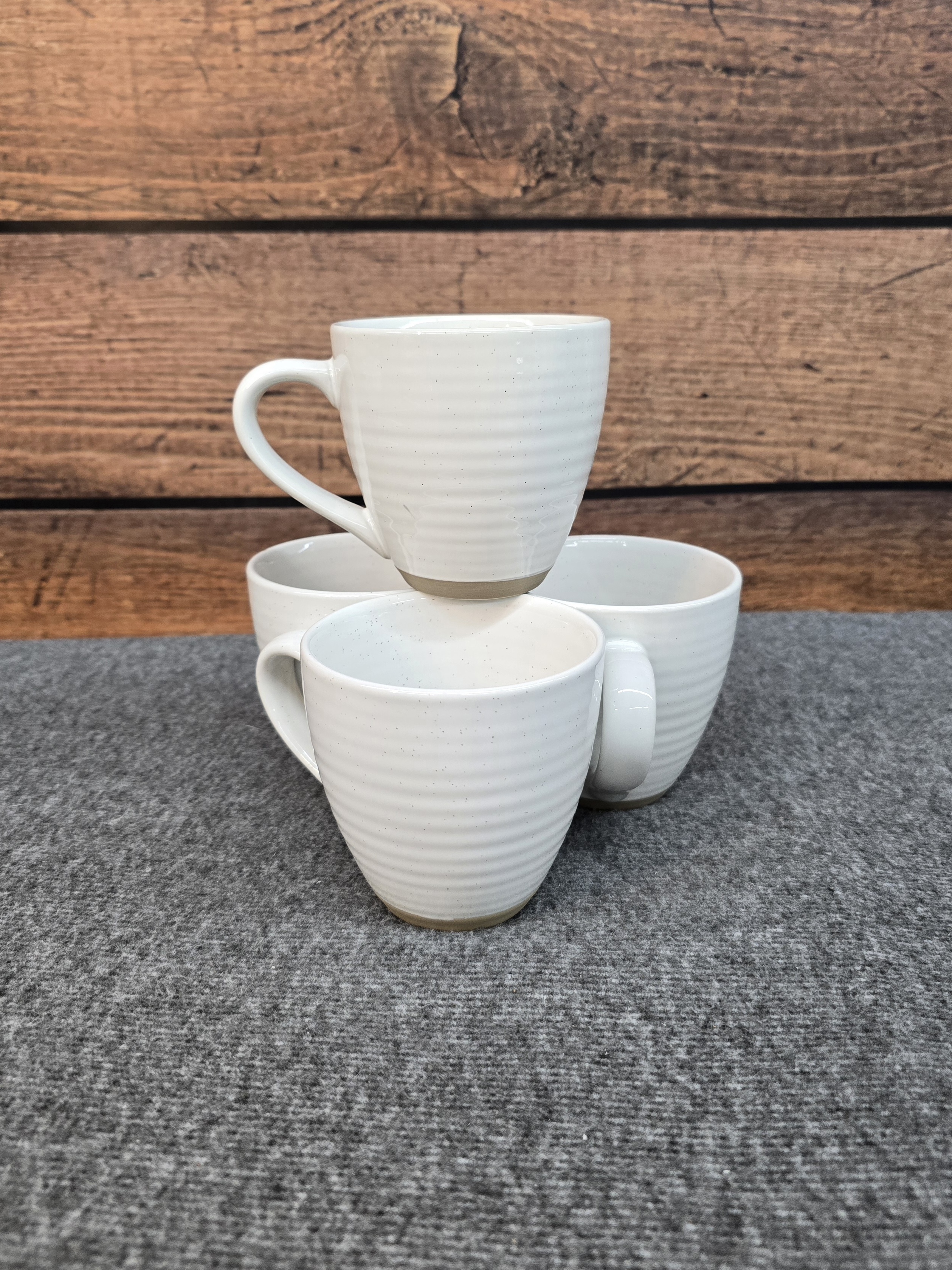 Food Network White Stoneware Coffee Mugs Set of 4