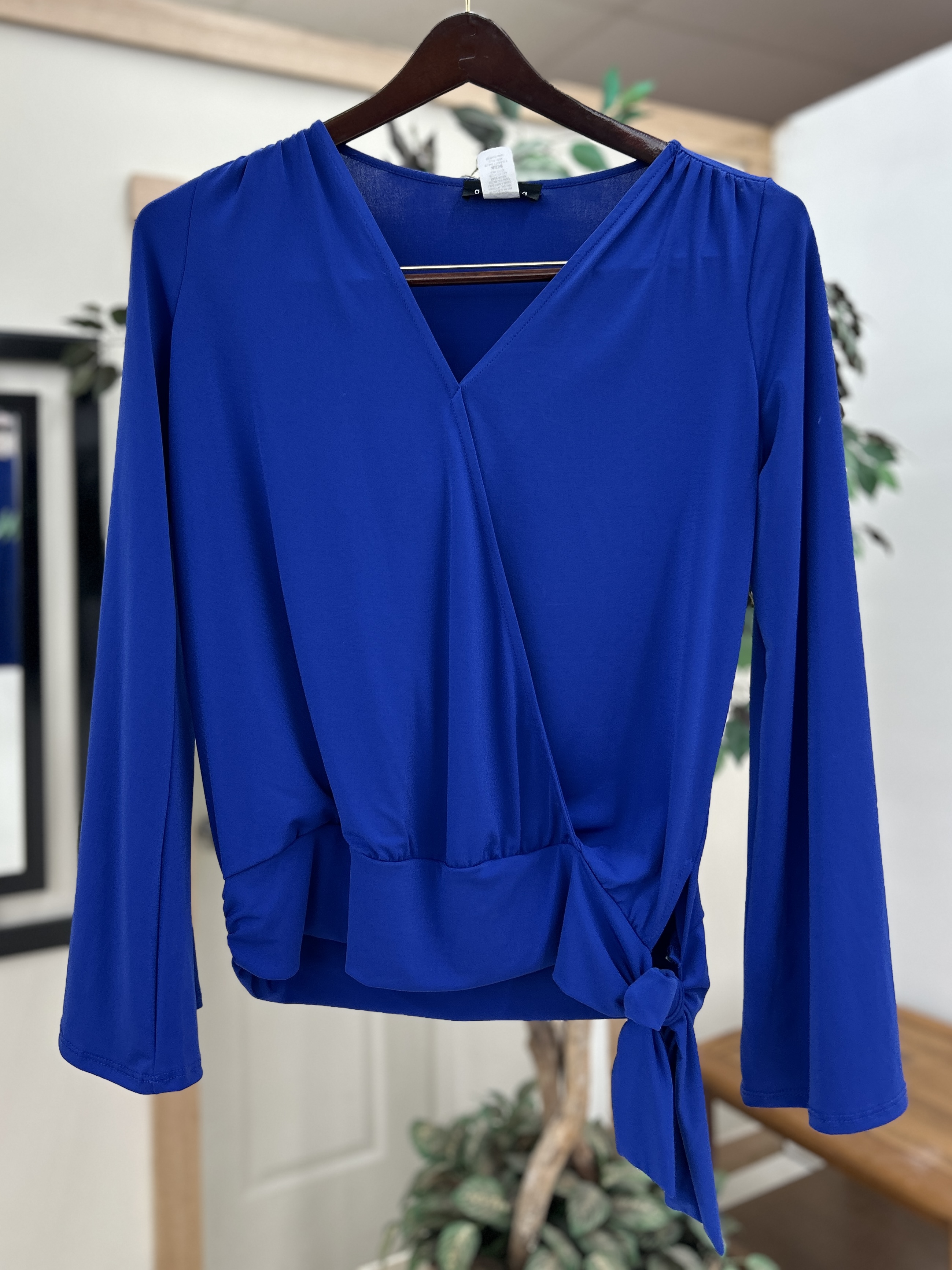 Front Wrap Long Sleeve Blouse Ariella Brand