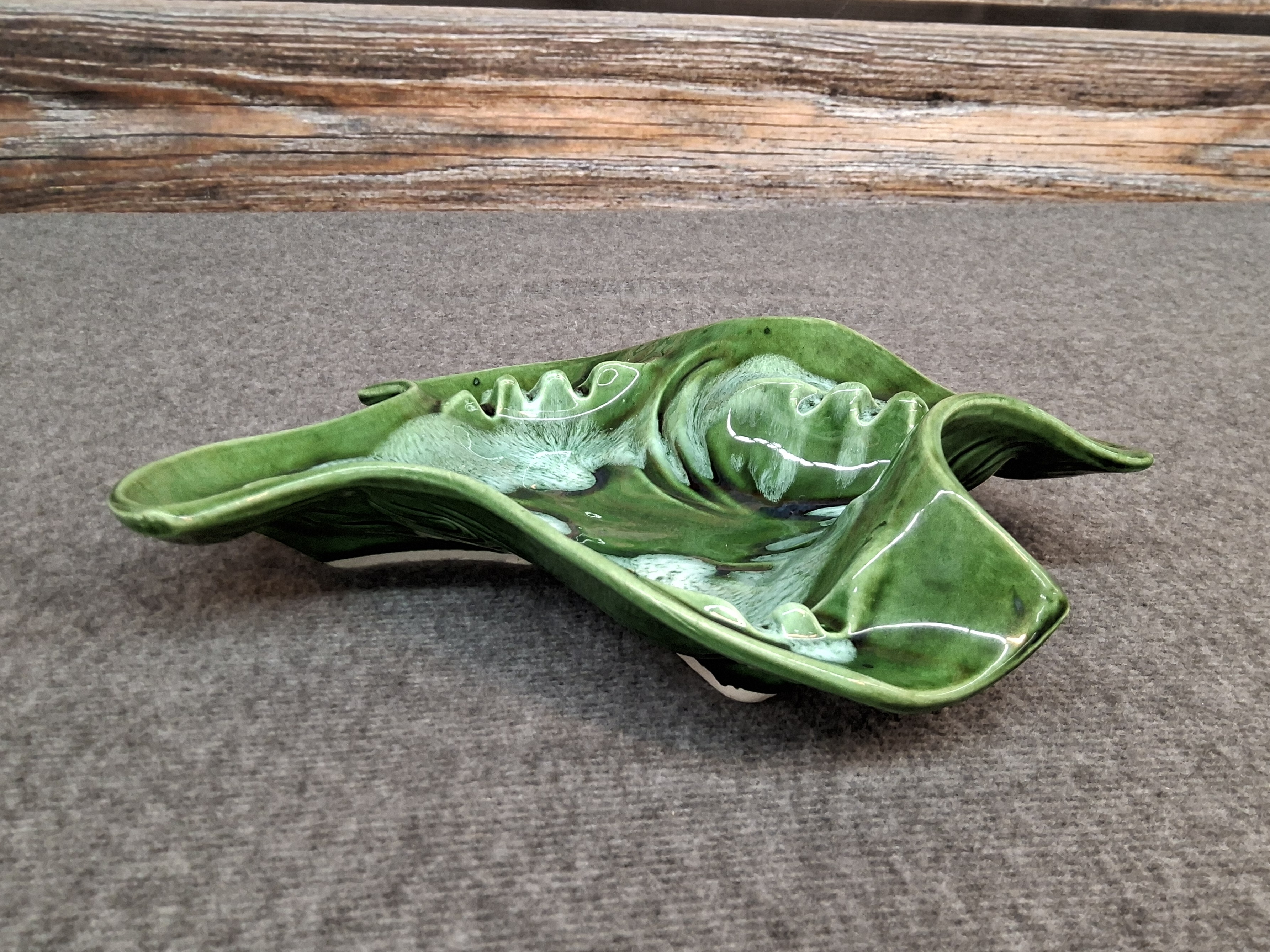 Maurice of California Green Ceramic Ashtray Bowl