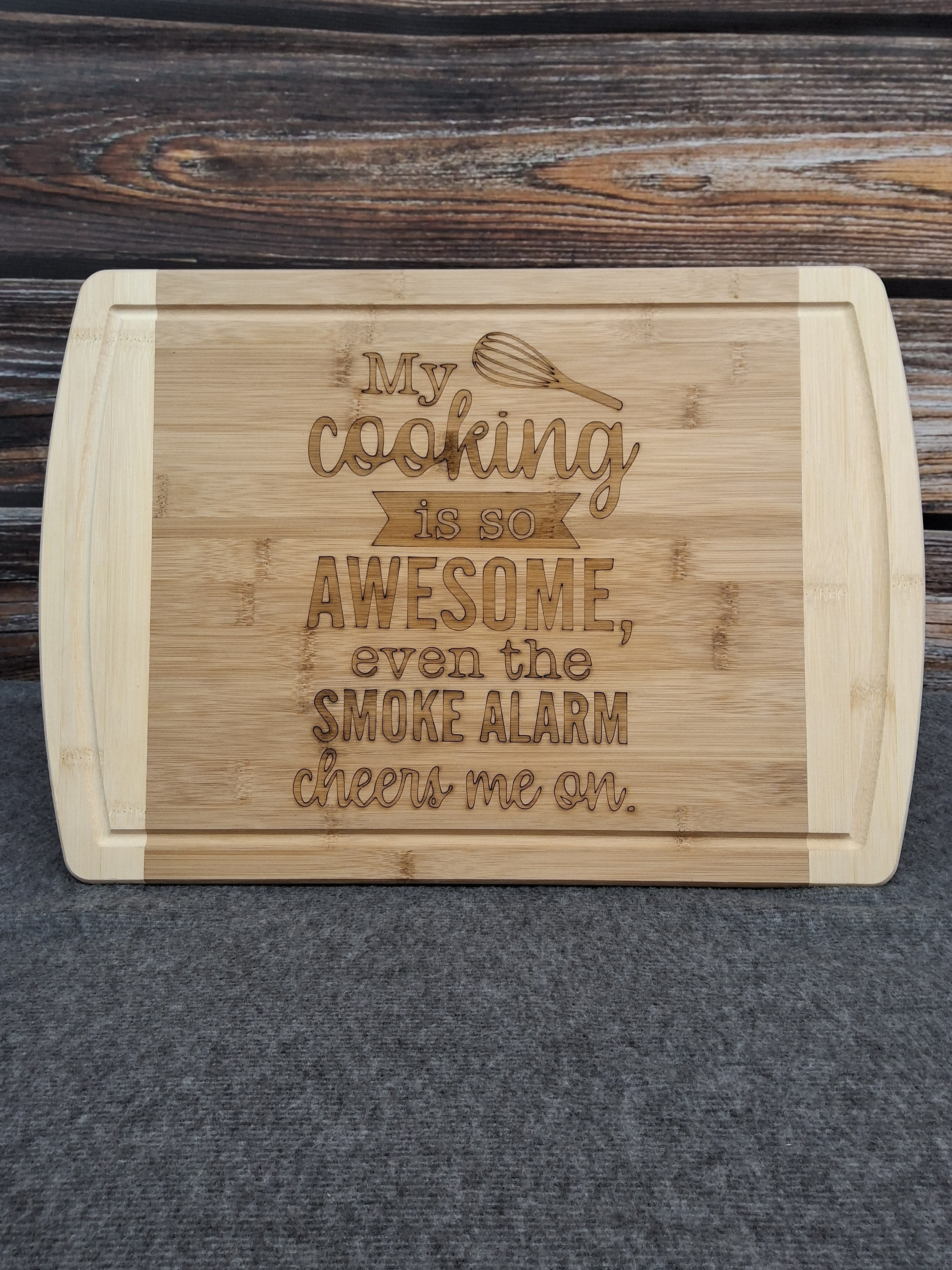 Engraved Bamboo Cutting Board – Funny Kitchen Quote