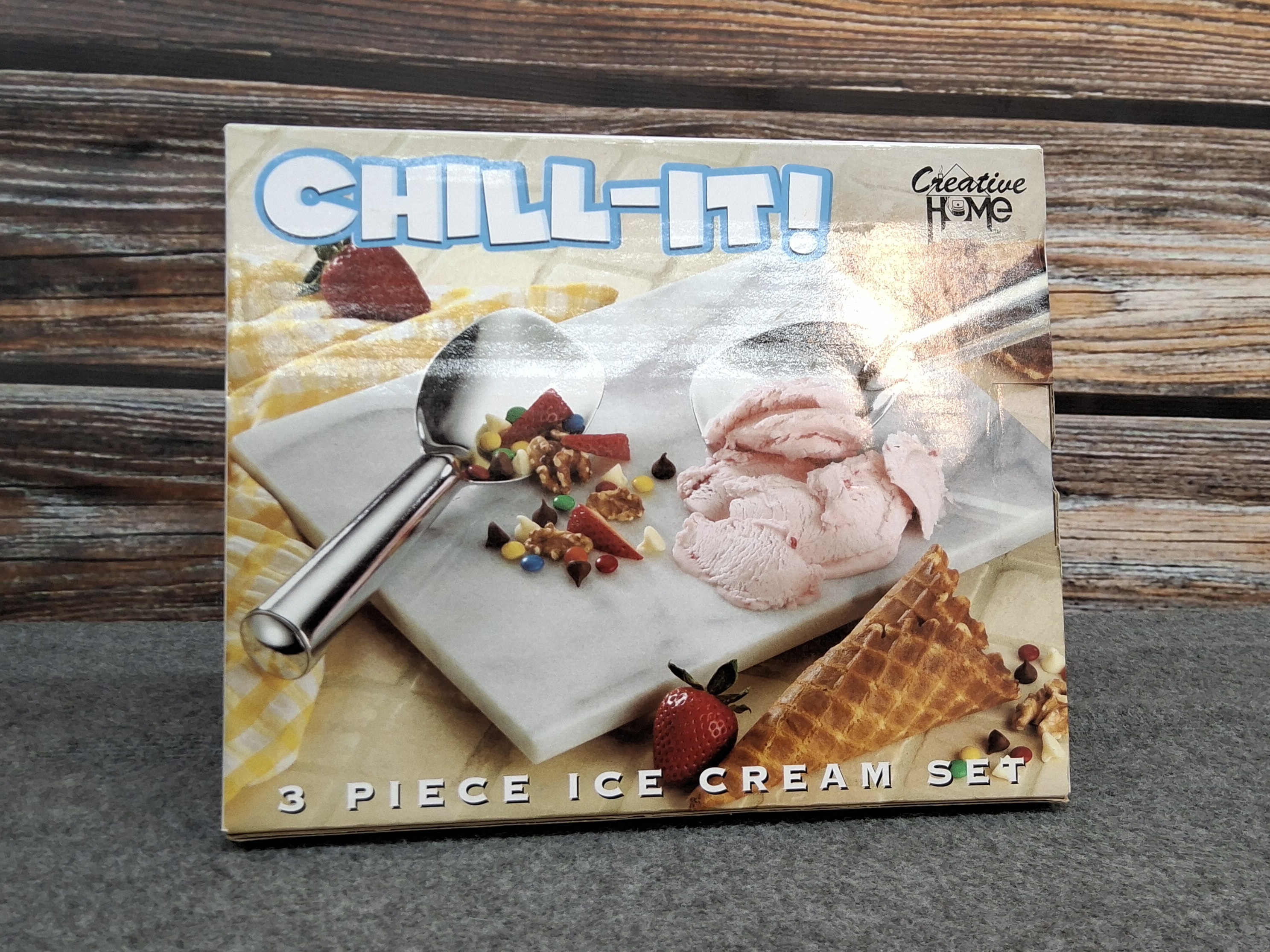 Creative Home Chill-It! 3-Piece Ice Cream Set with Marble Board