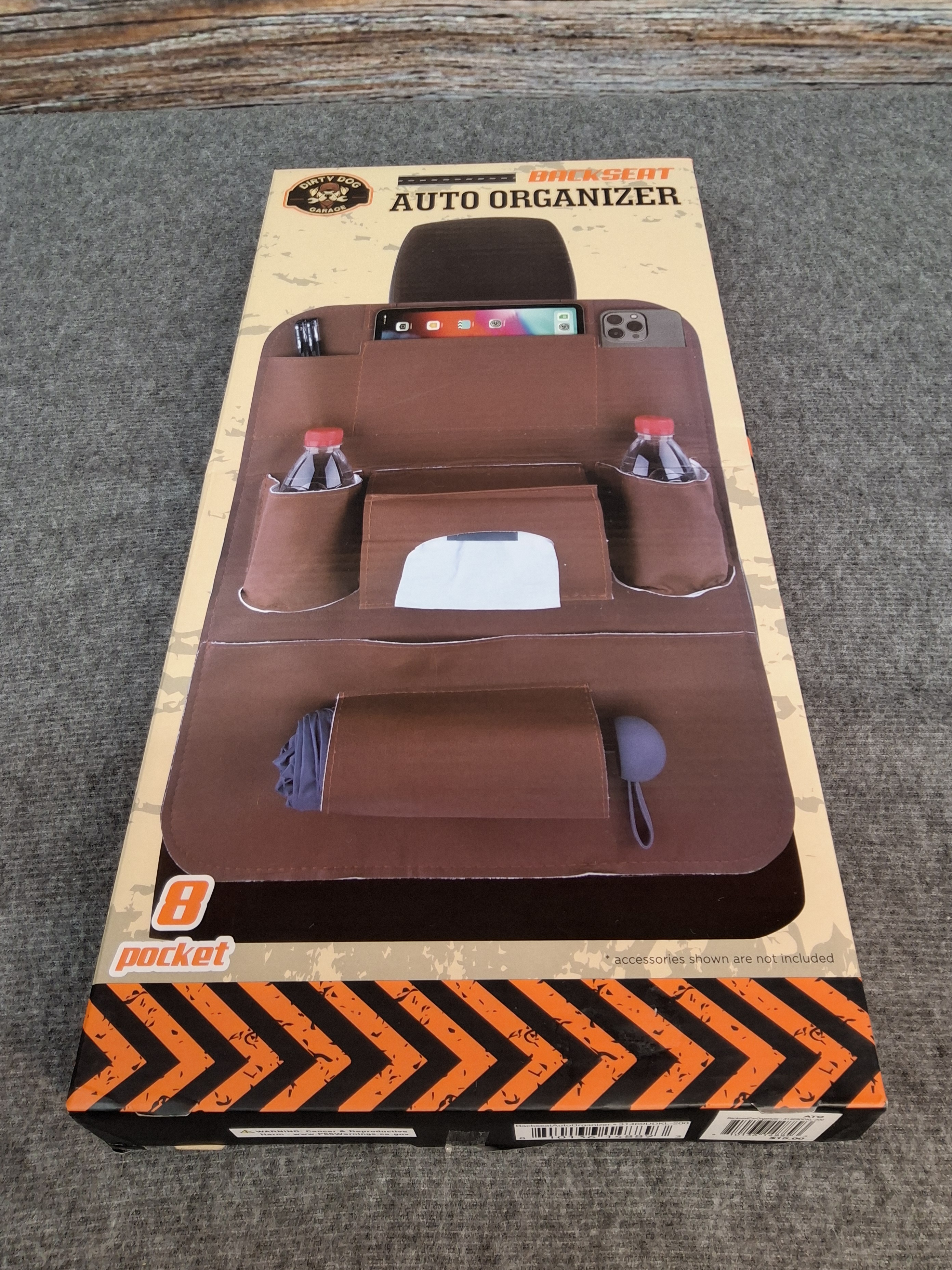 Dirty Dog Garage Backseat Auto Organizer – 8 Pocket Car Seat Storage