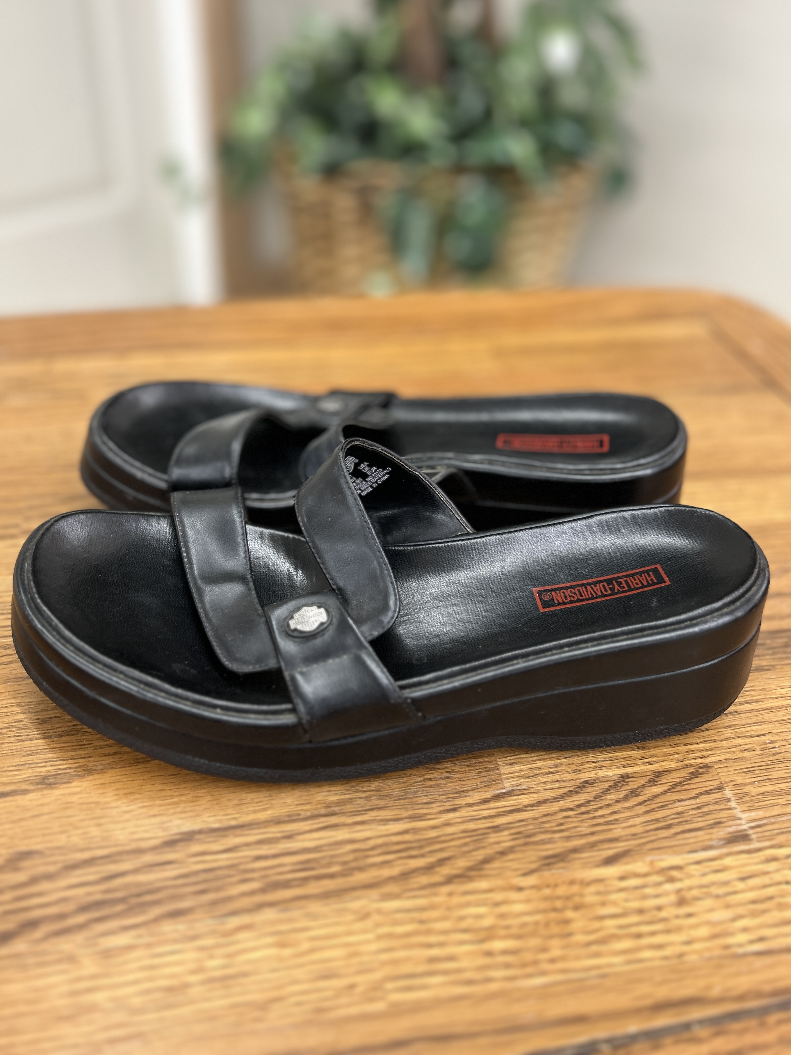 Harley-Davidson Black Platform Sandals