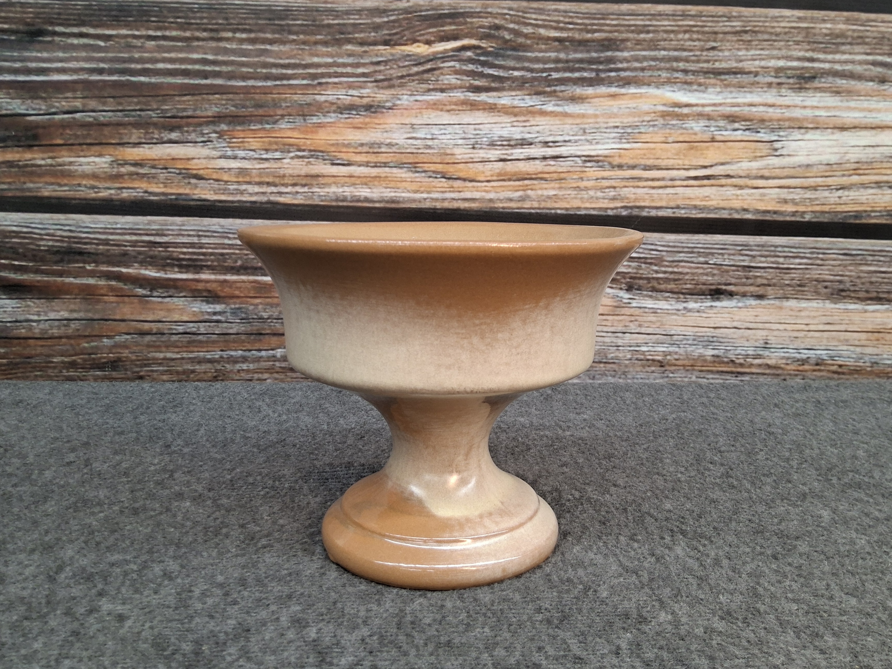 Vintage Frankoma F52 Pedestal Compote Vase Desert Sand Glaze
