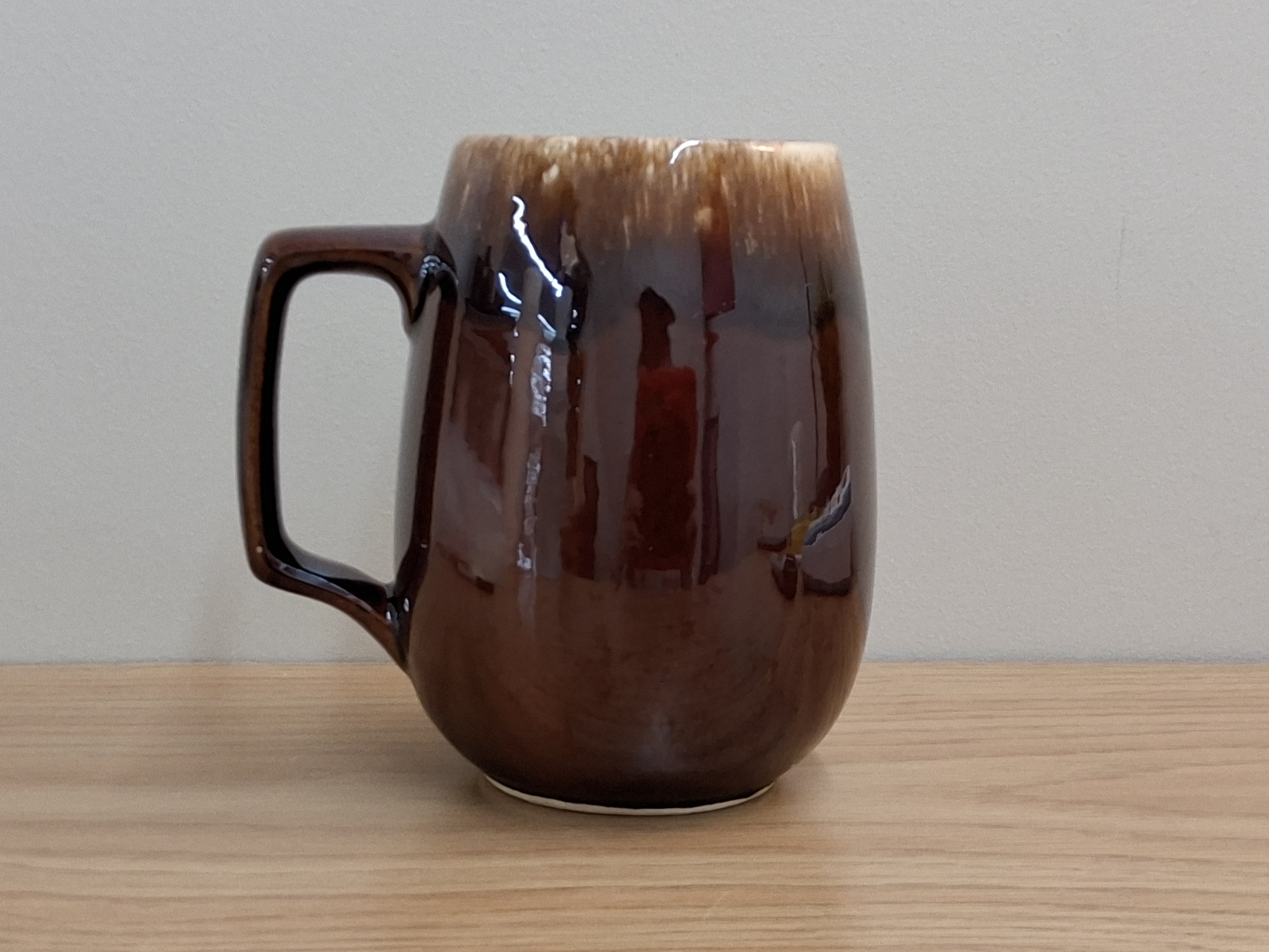 Hull Oven Proof USA Brown Drip Glaze Stoneware Mug