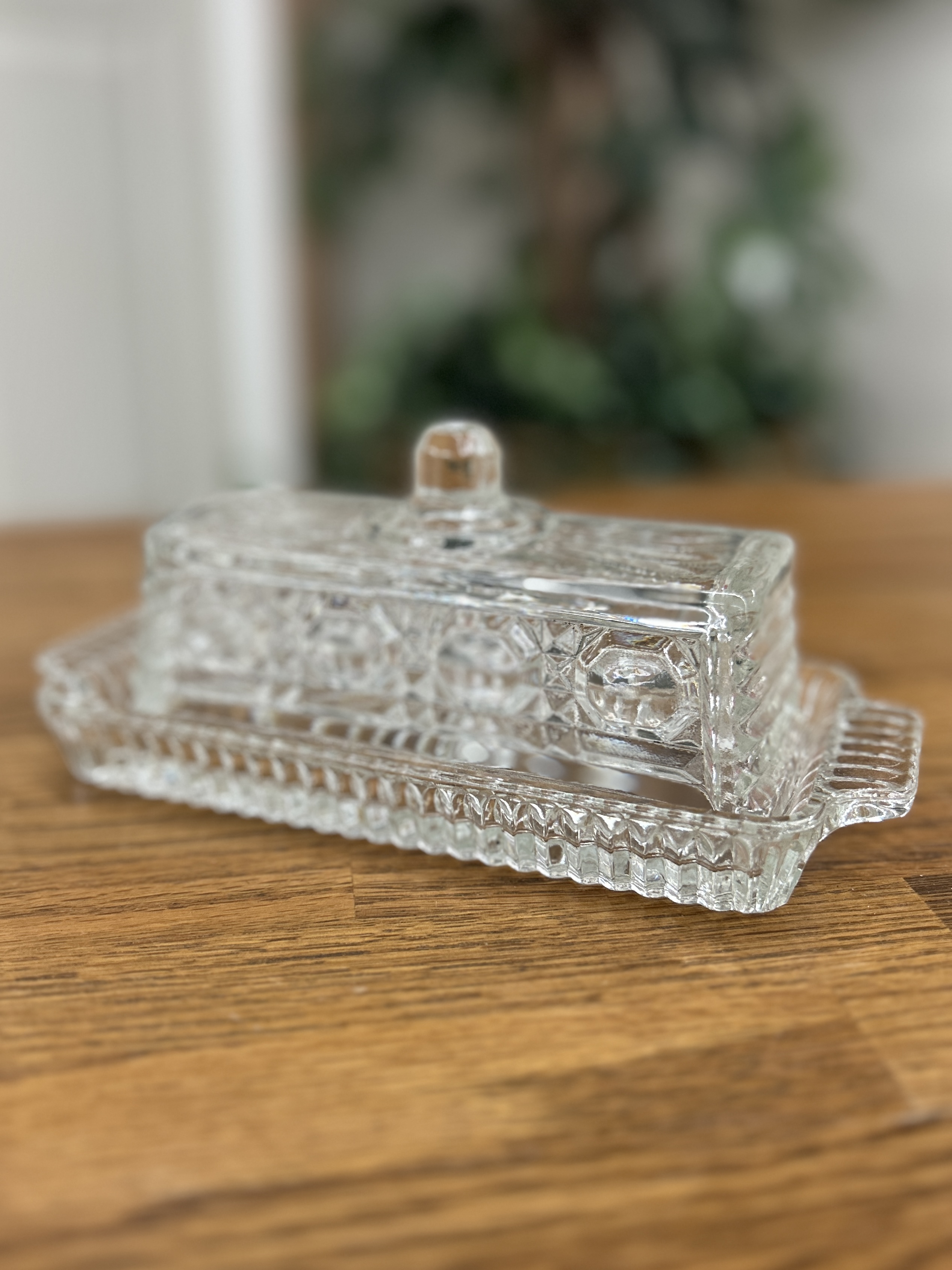 Federal Windsor Clear Glass Butter Dish with Lid