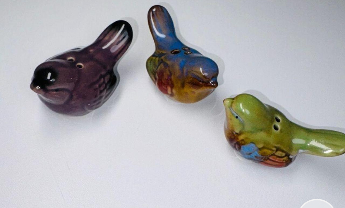 Miniature colorful Bird Salt & Pepper Shakers