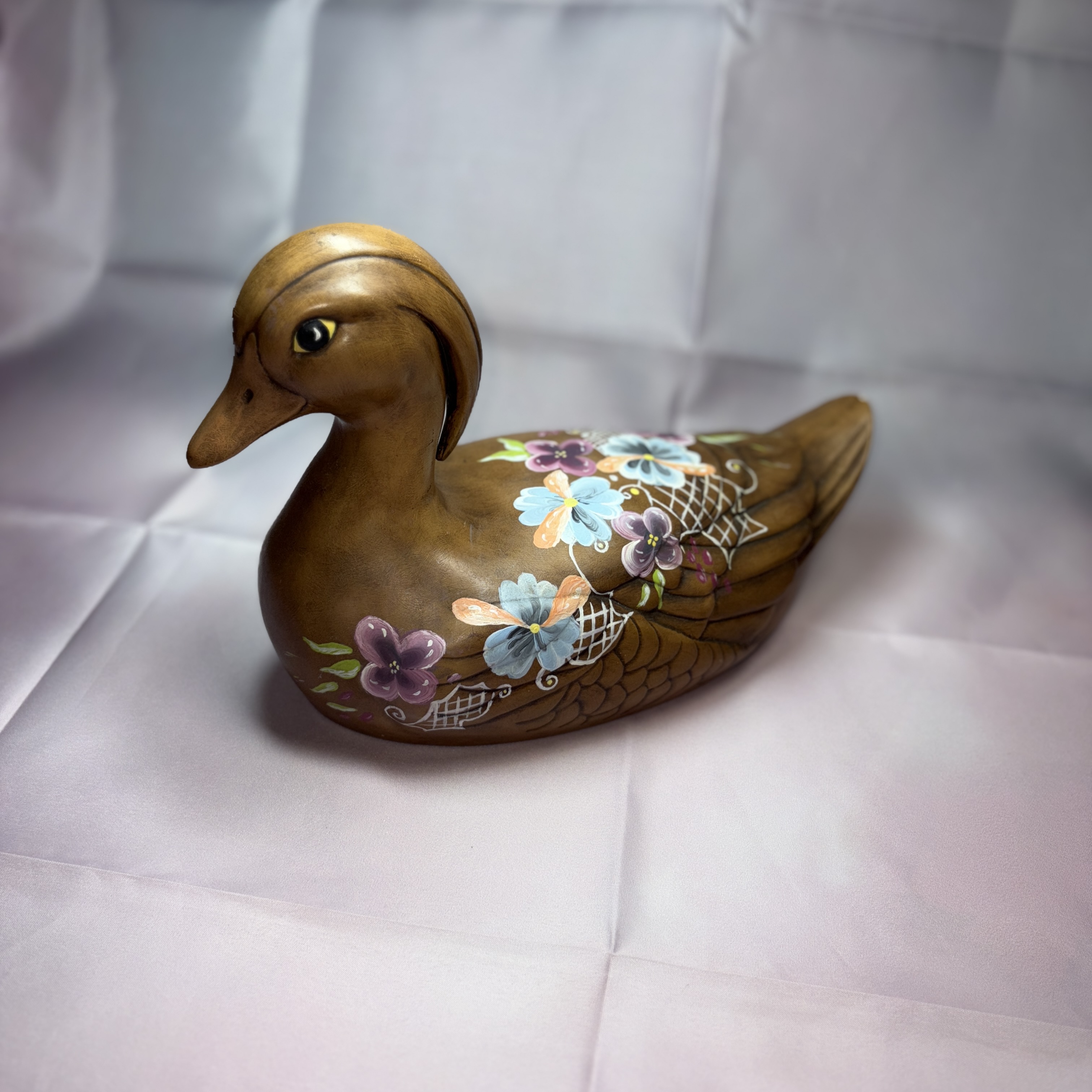 1984 Painted Textured Ceramic Duck