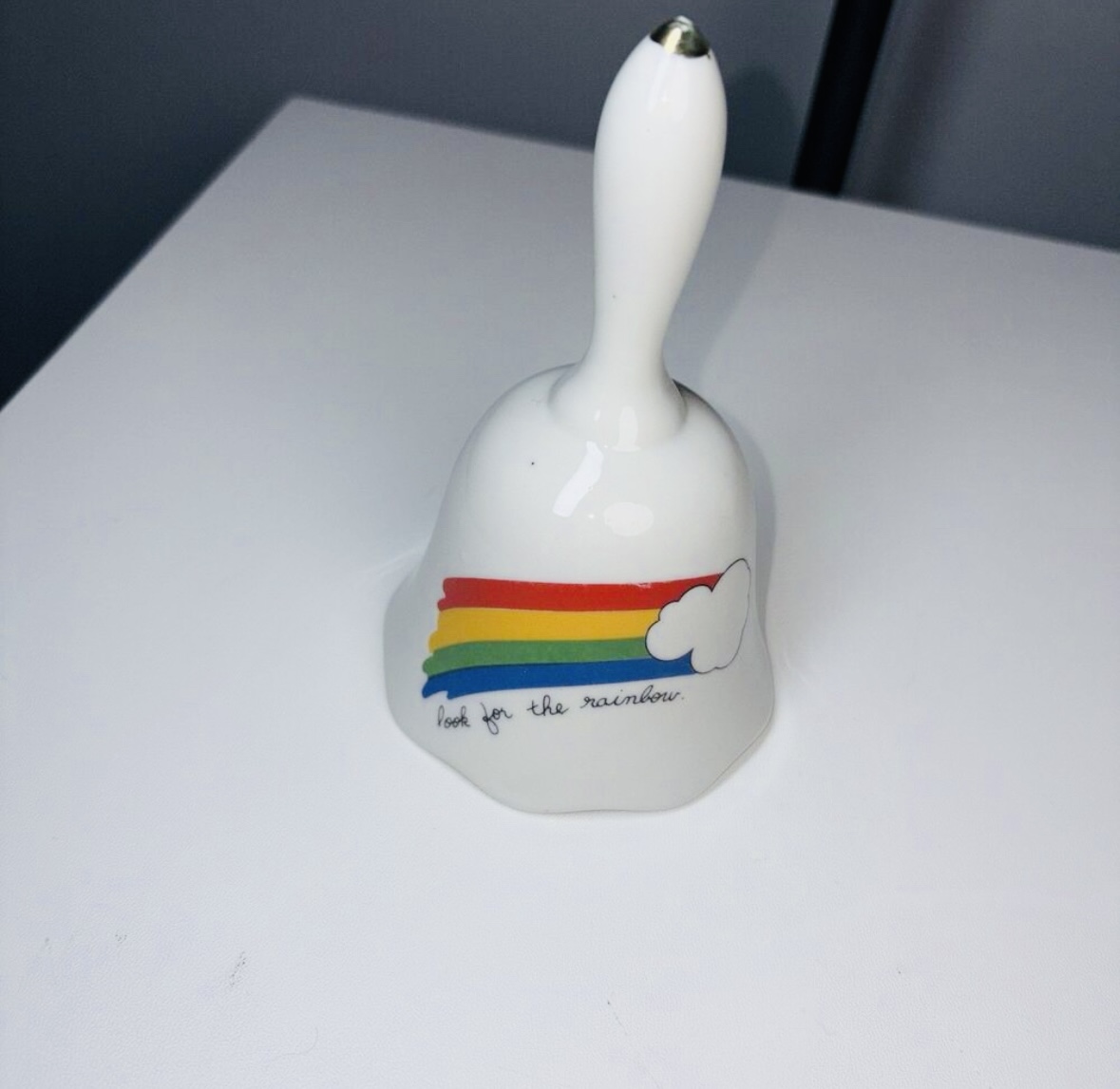 White & Gold Porcelain Bell