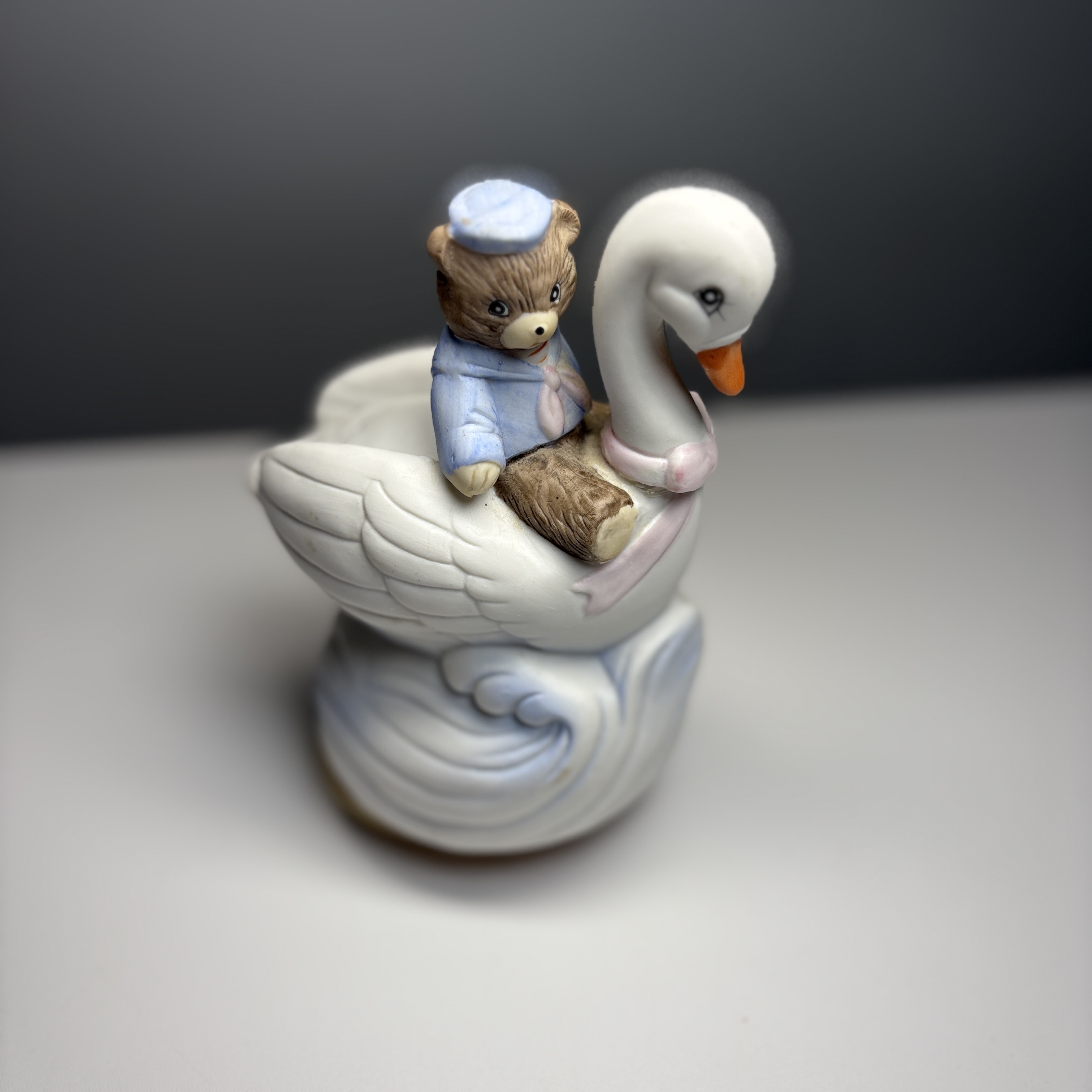 White Swan Brown Bear Nautical Music Box