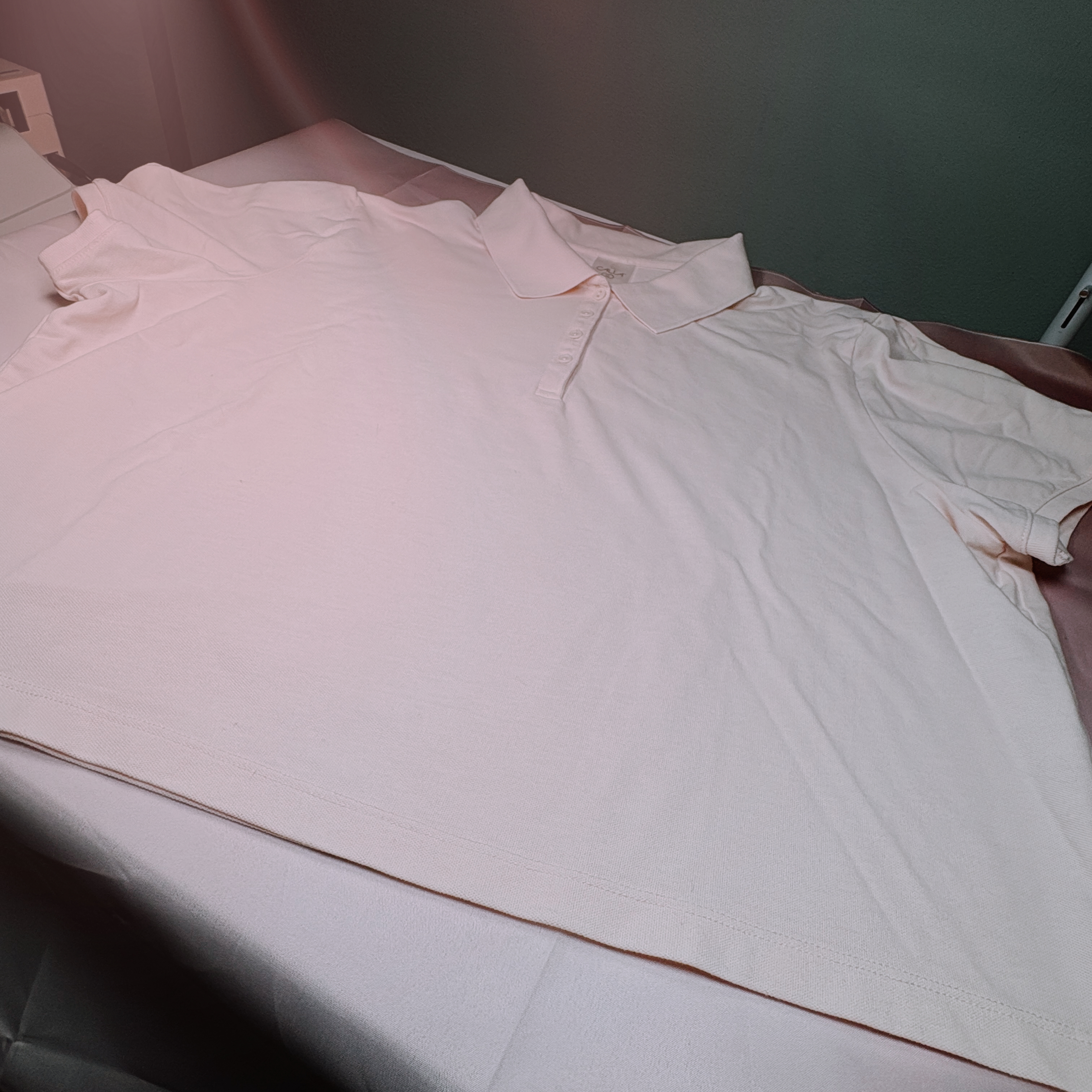 Calia Polo Womens Size XXL Pale Pink Crop Short Sleeve