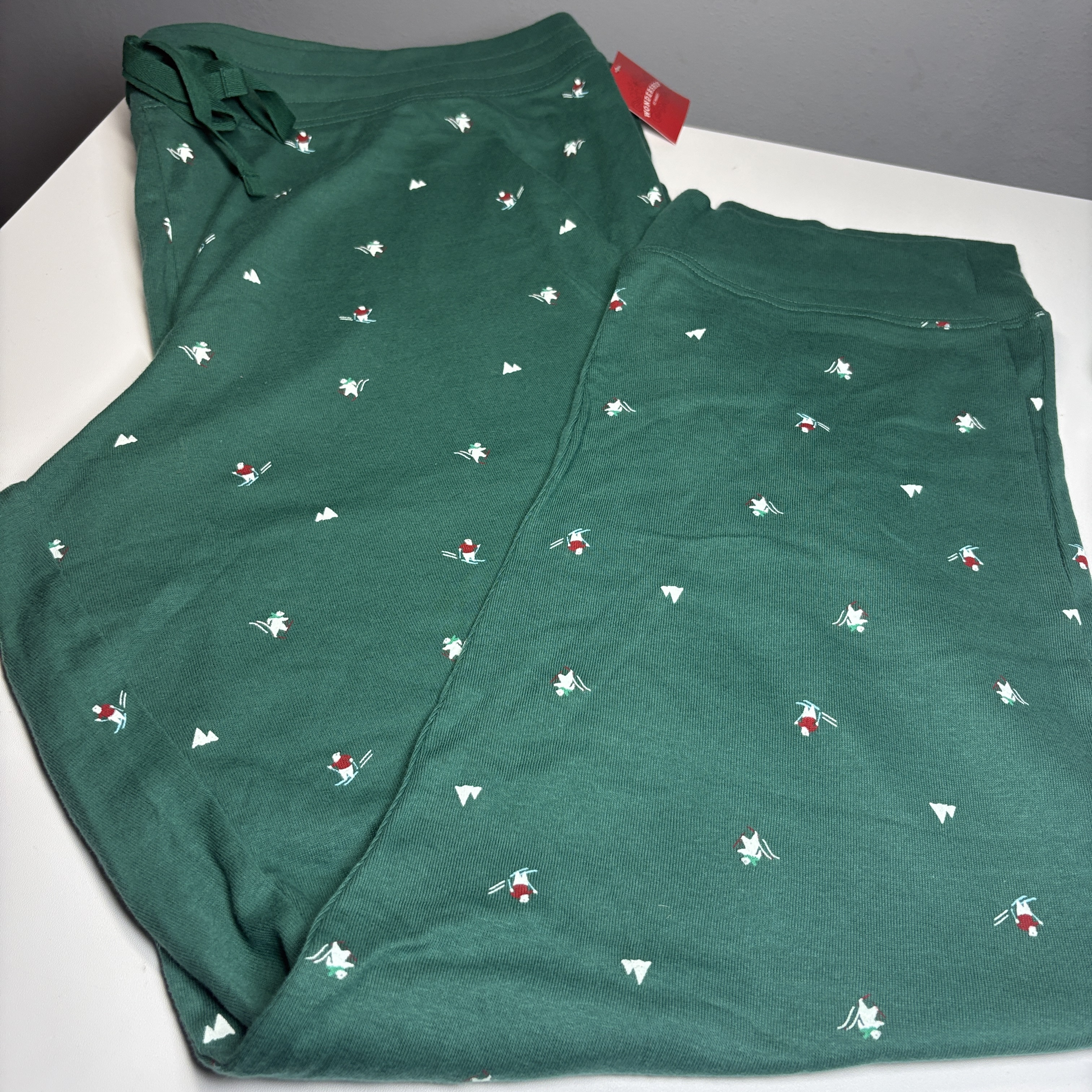 NWT Wondershop Mens 3XL Green Ski Scene Lightweight Pajama Pants