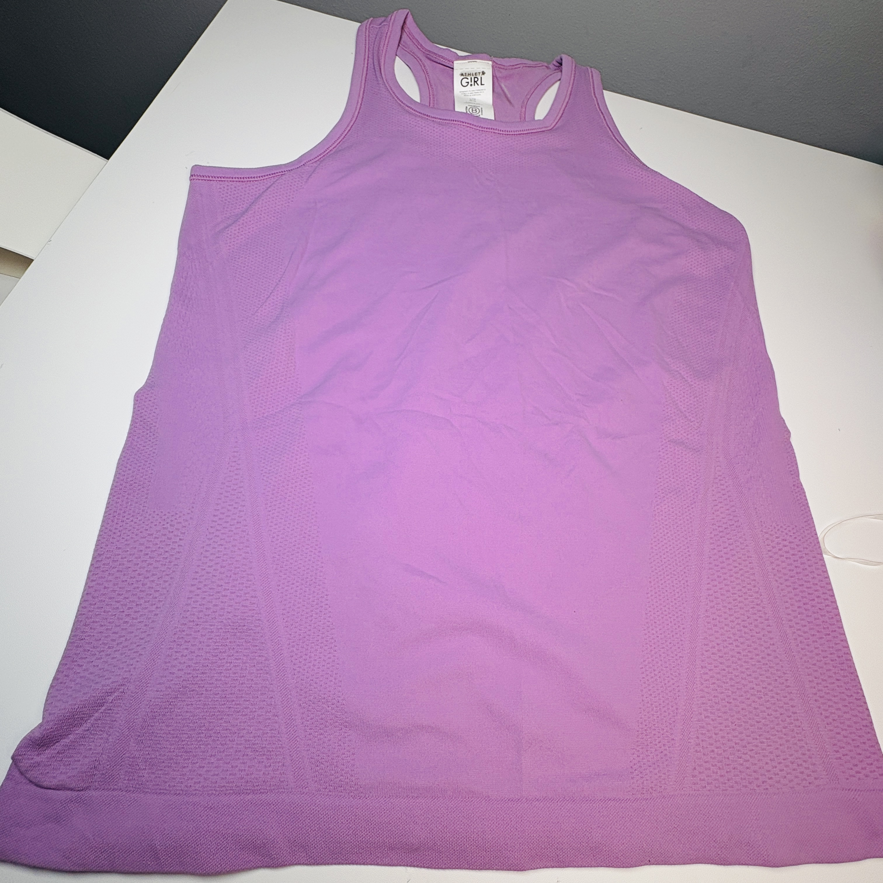 Athleta Girl Tank Top Girls L 10/12 Purple Seamless Racerback Stretchy