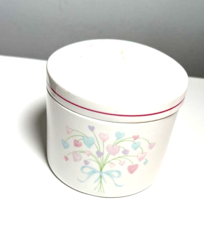 Heart & Floral Ceramic Container Trinkets croc