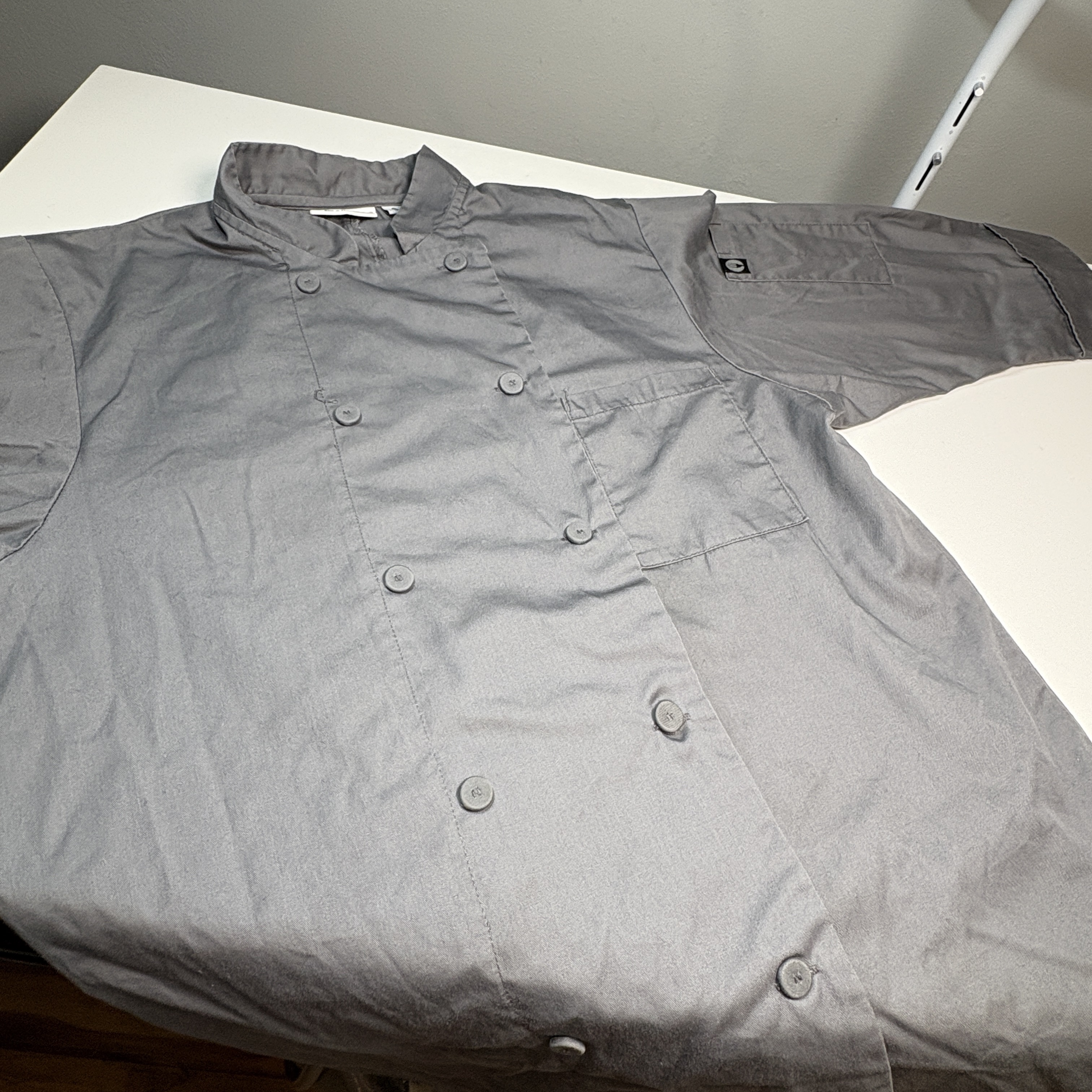 Chef Works Chef Coat Mens Size Small Grey Morocco Double Breasted Professional Top