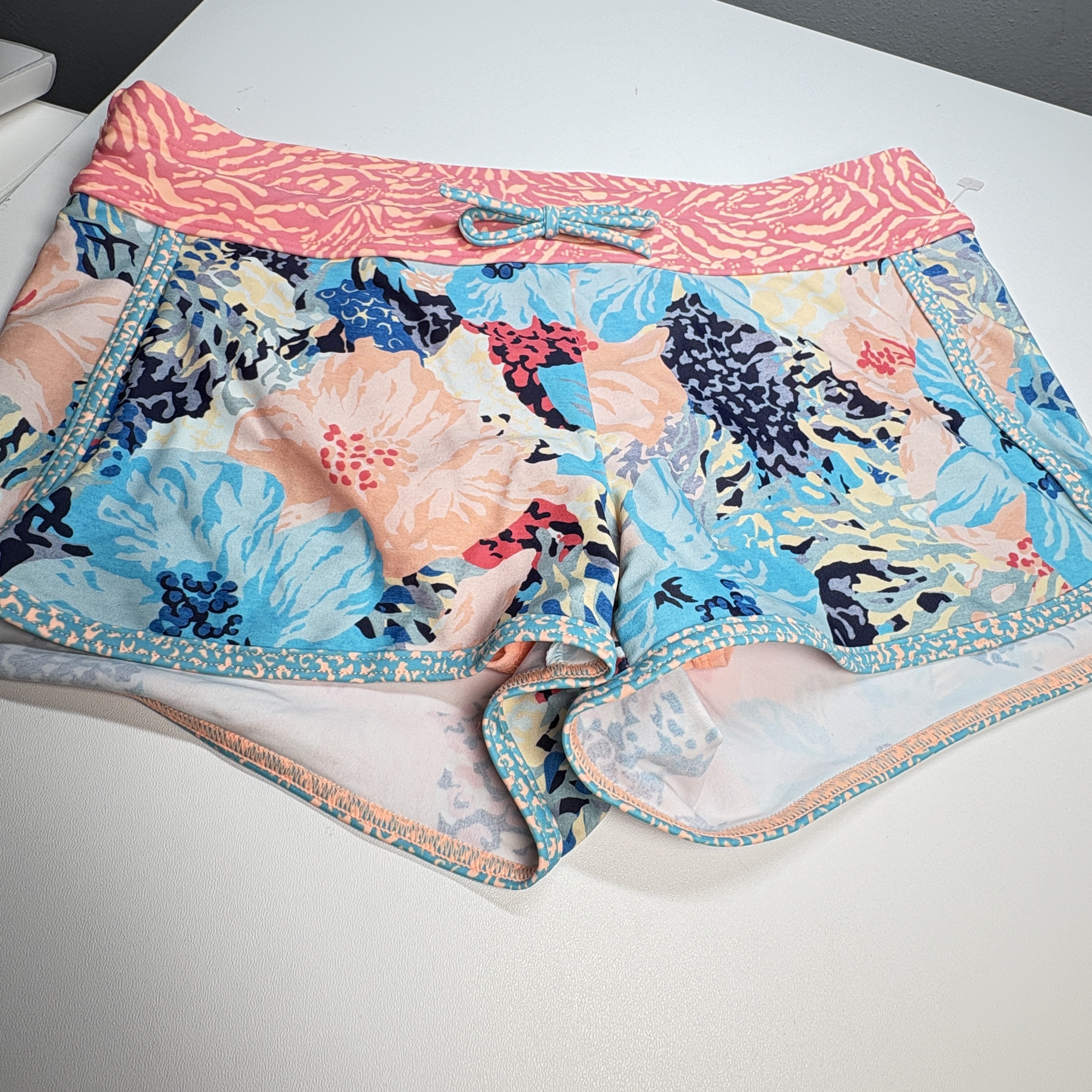 NWOT Athleta Girls XL Board Shorts Print Drawstring Beach