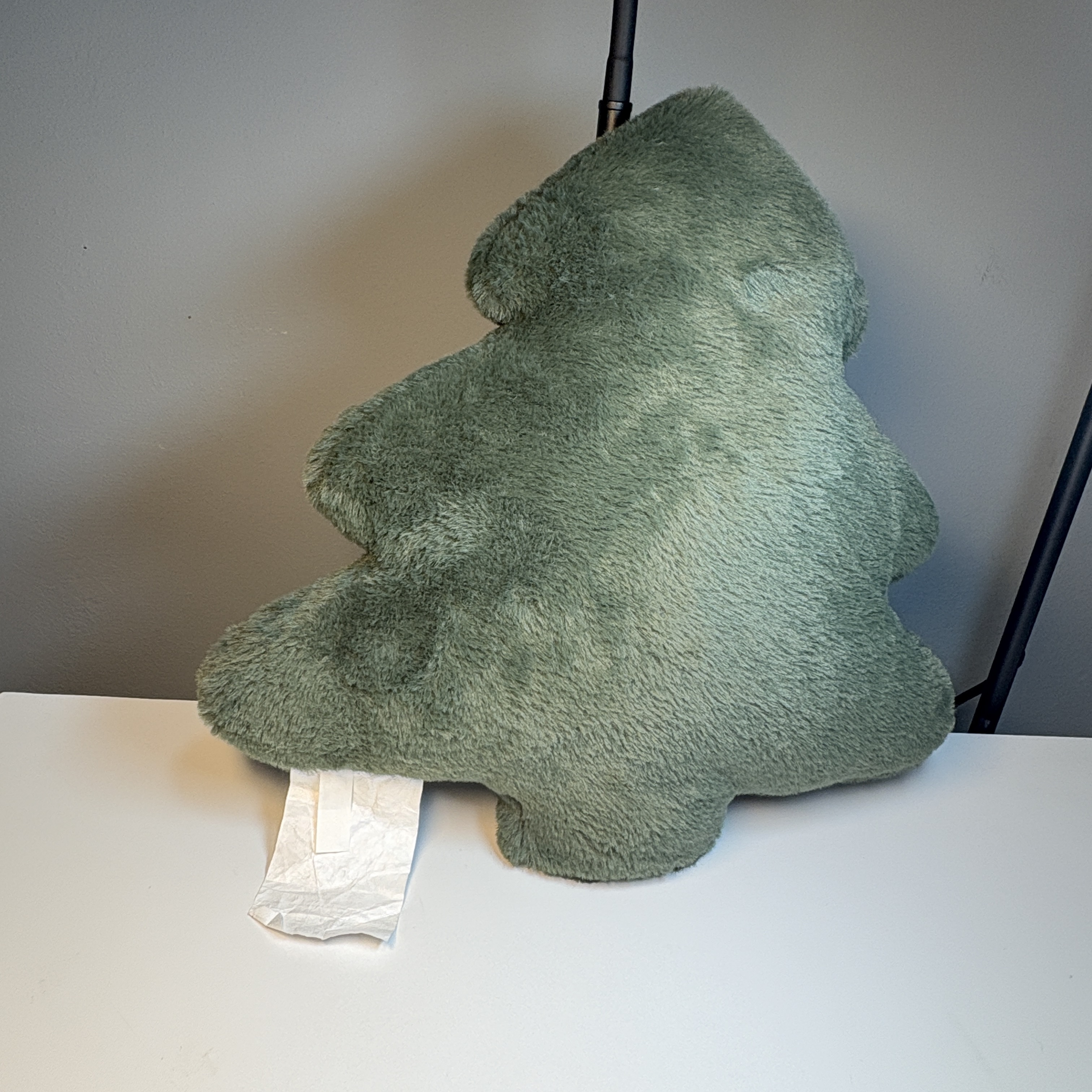 Plush Tree Pillow – 15” Green Fuzzy Home  Decor
