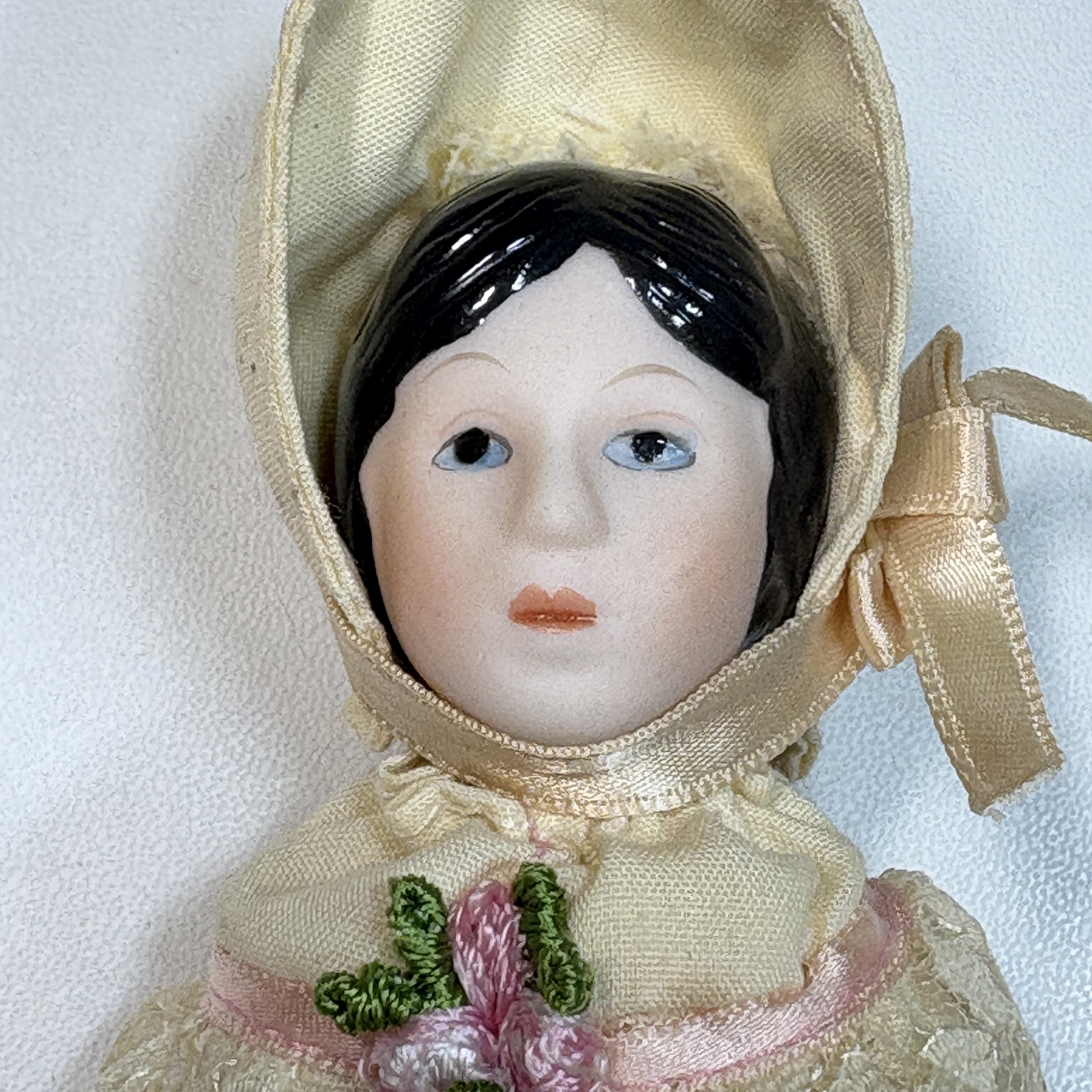 Charisma Victorian brunette Lady Porcelain & Cloth  Bust