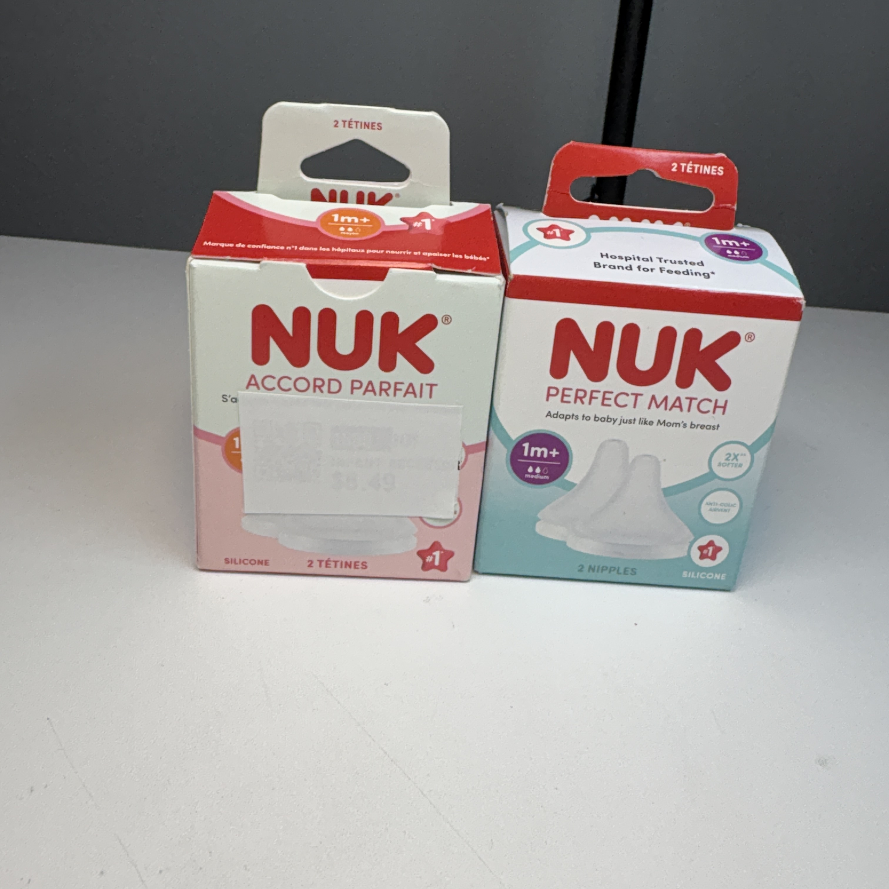 NUK Perfect Match & Accord Parfait Baby Bottle Nipples – 1M+ – Silicone – 2 Packs