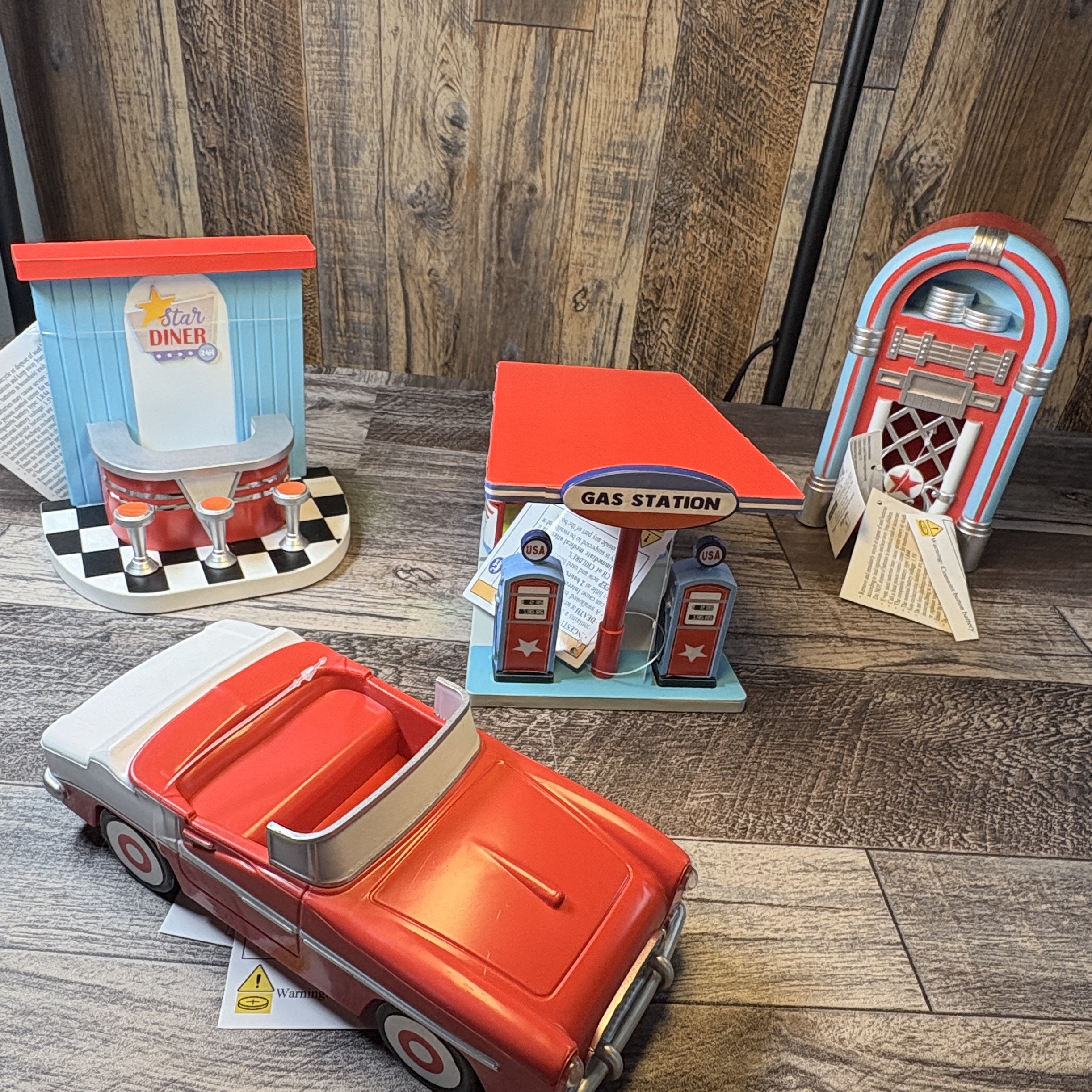 Target Bullseye Playground Summer 2025 4th Of July 50s Village Light Up Set of 4