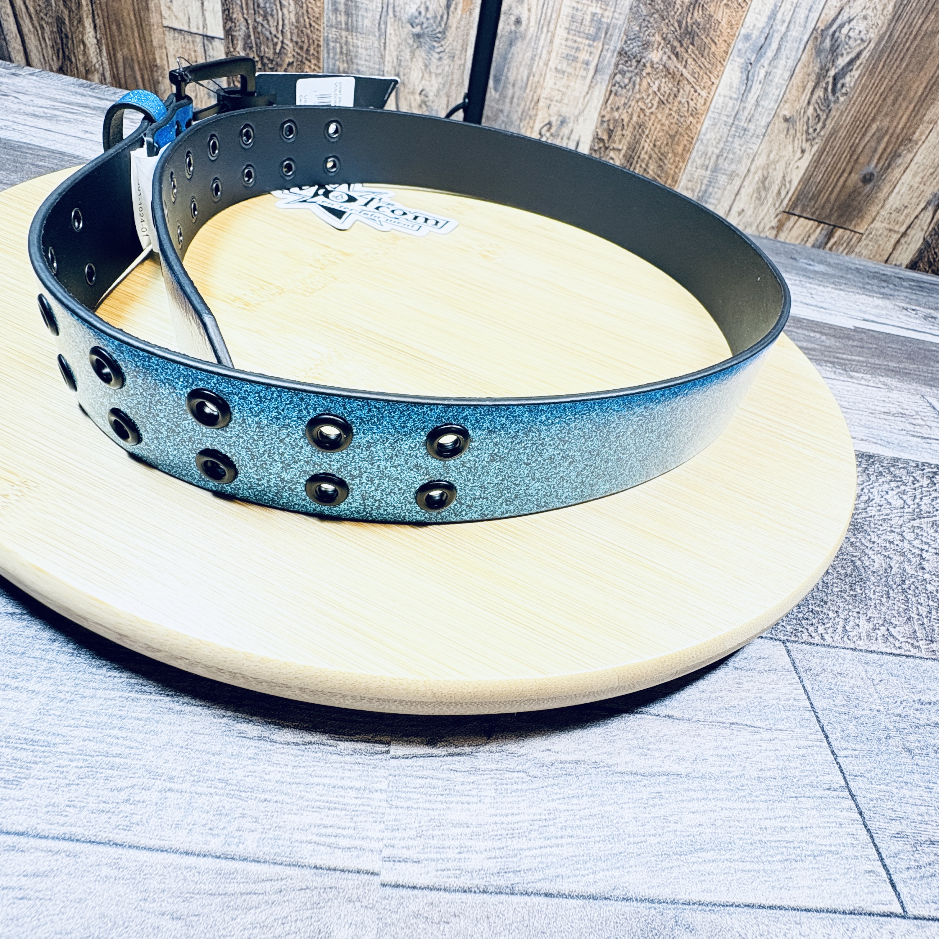 Volcom Blue Glitter Logo Belt – Size 32 (NWT)