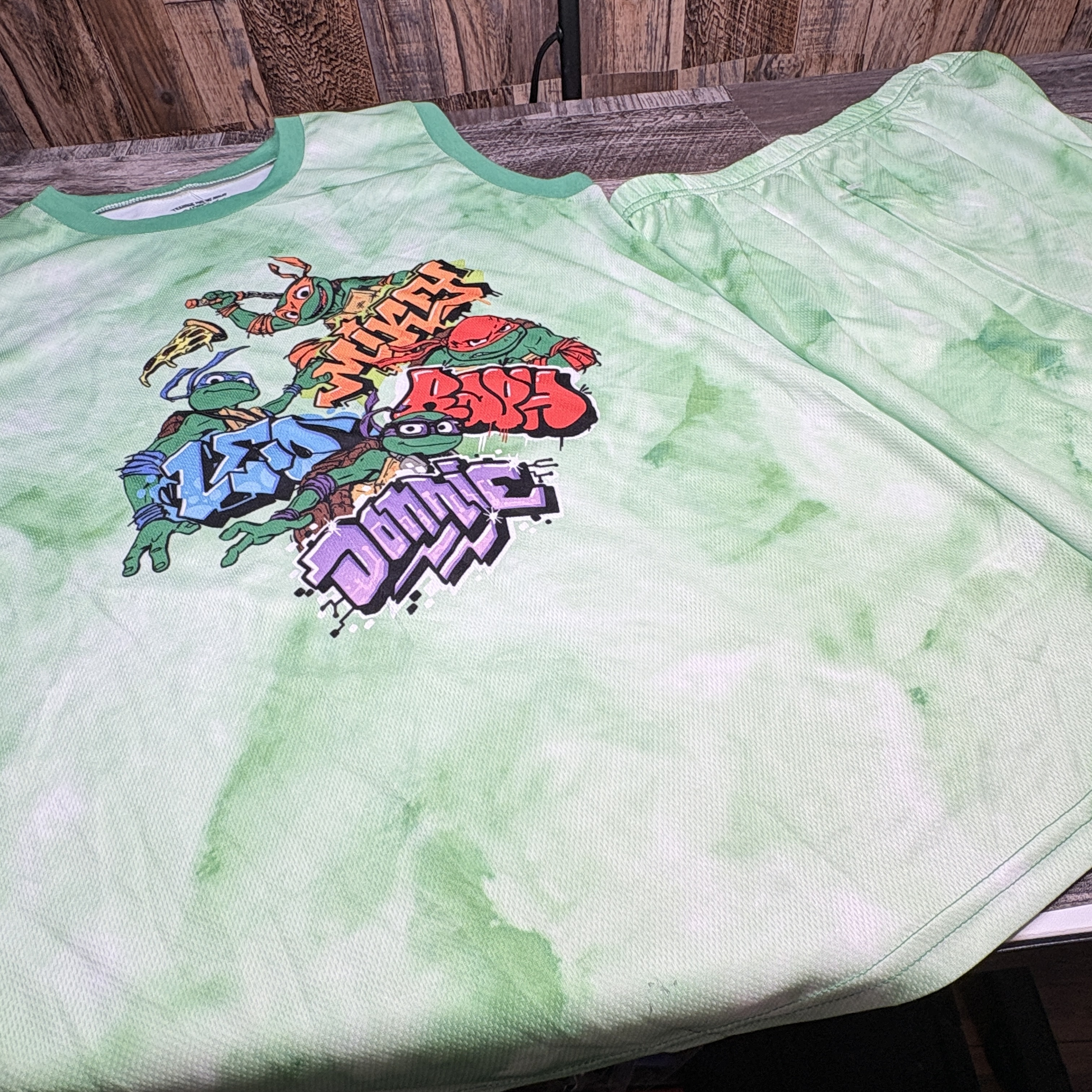 Teenage Mutant Ninja Turtles Pajama Set – Green Tie-Dye Tank & Shorts
