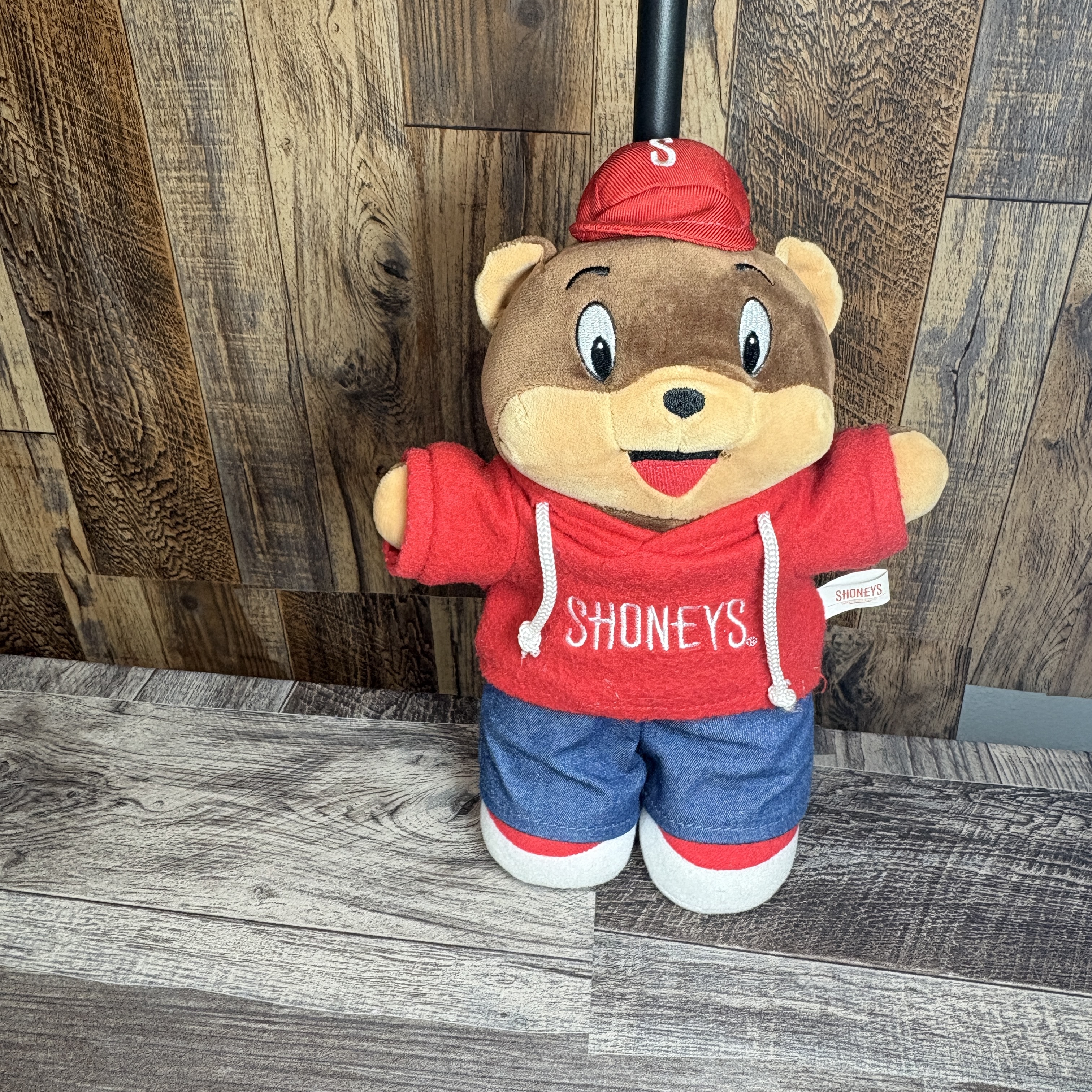 Curto Toys 2022 Shoneys Shoney Bear Red Shirt Denim Shorts 9.5”