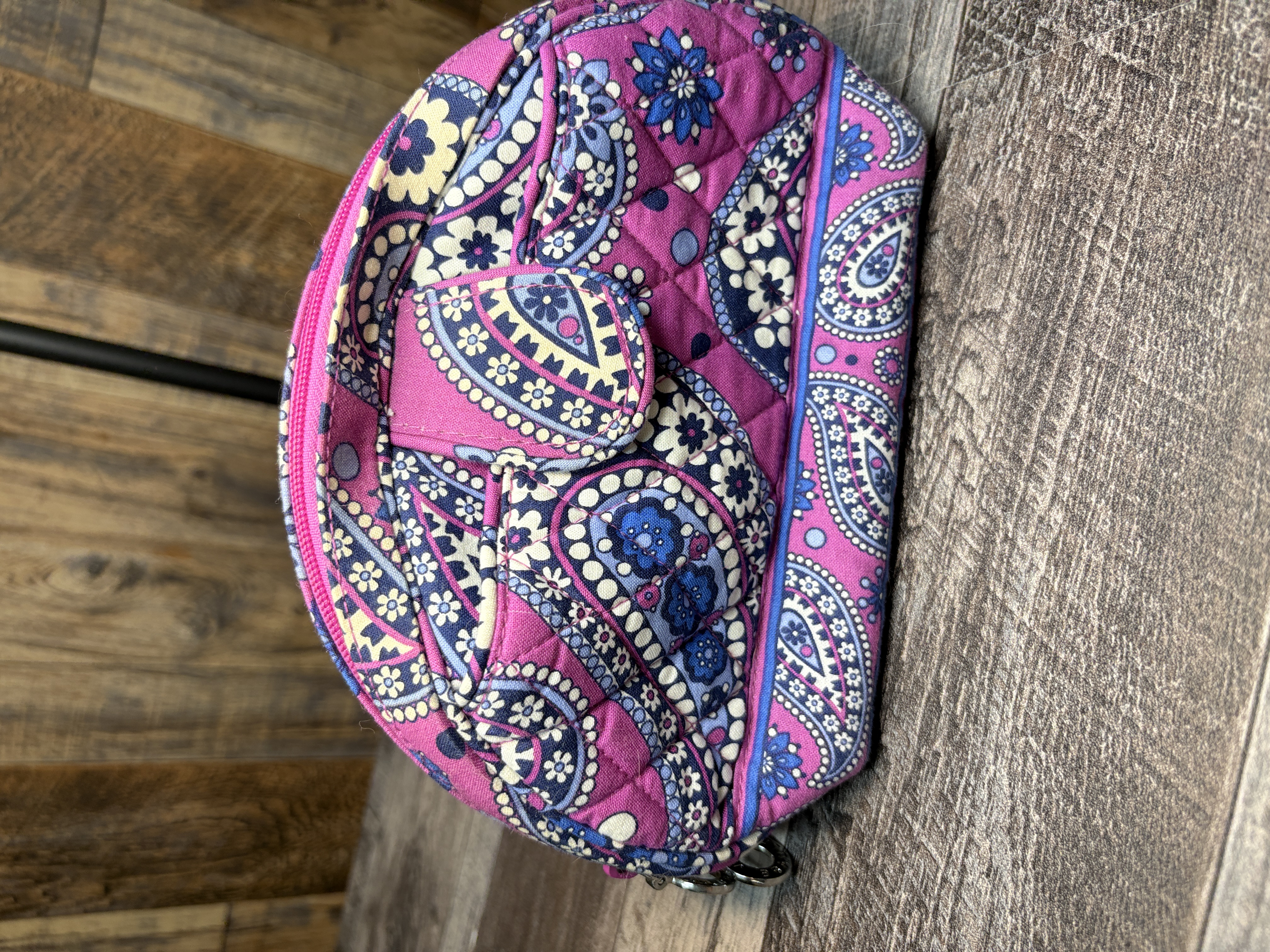 Vera Bradley Pink & Navy Paisley Quilted Cosmetic Travel Bag