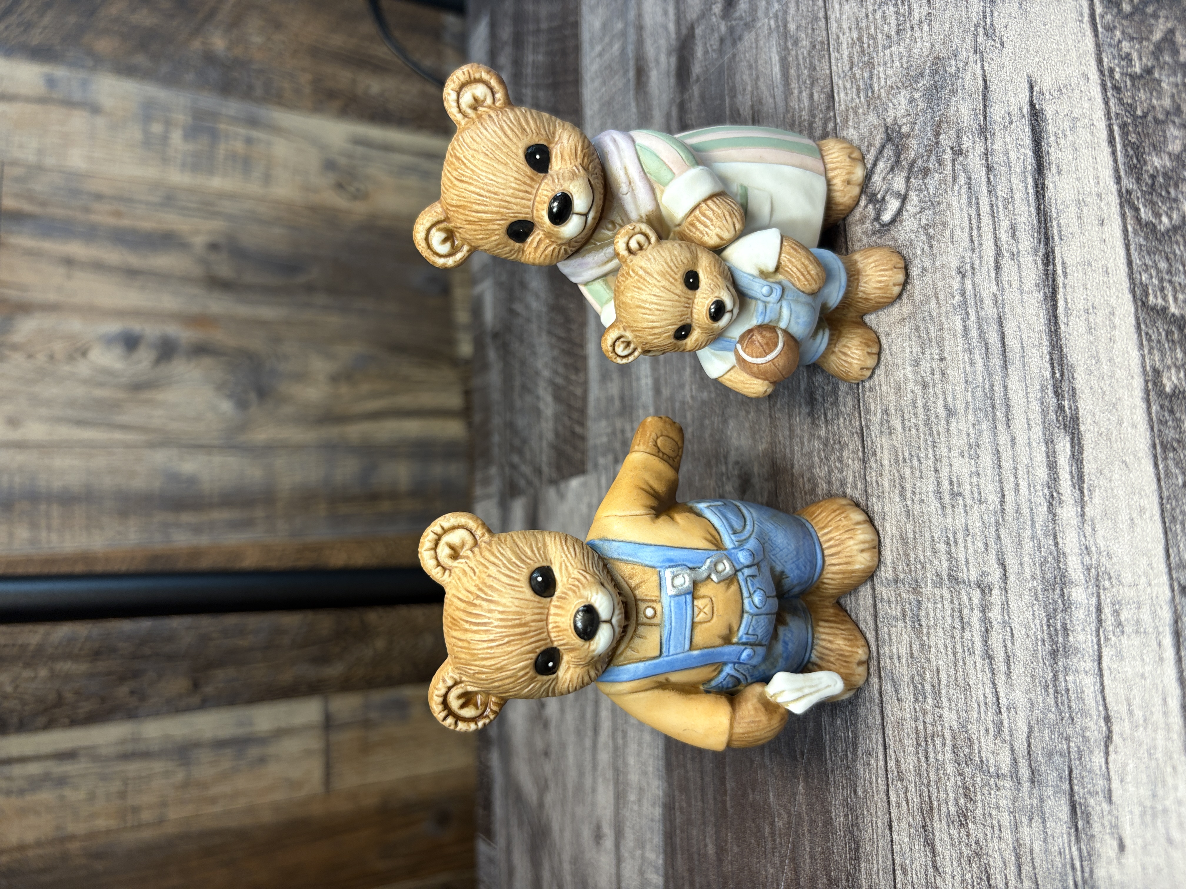 Vintage Homco Porcelain Bear Family Figurines