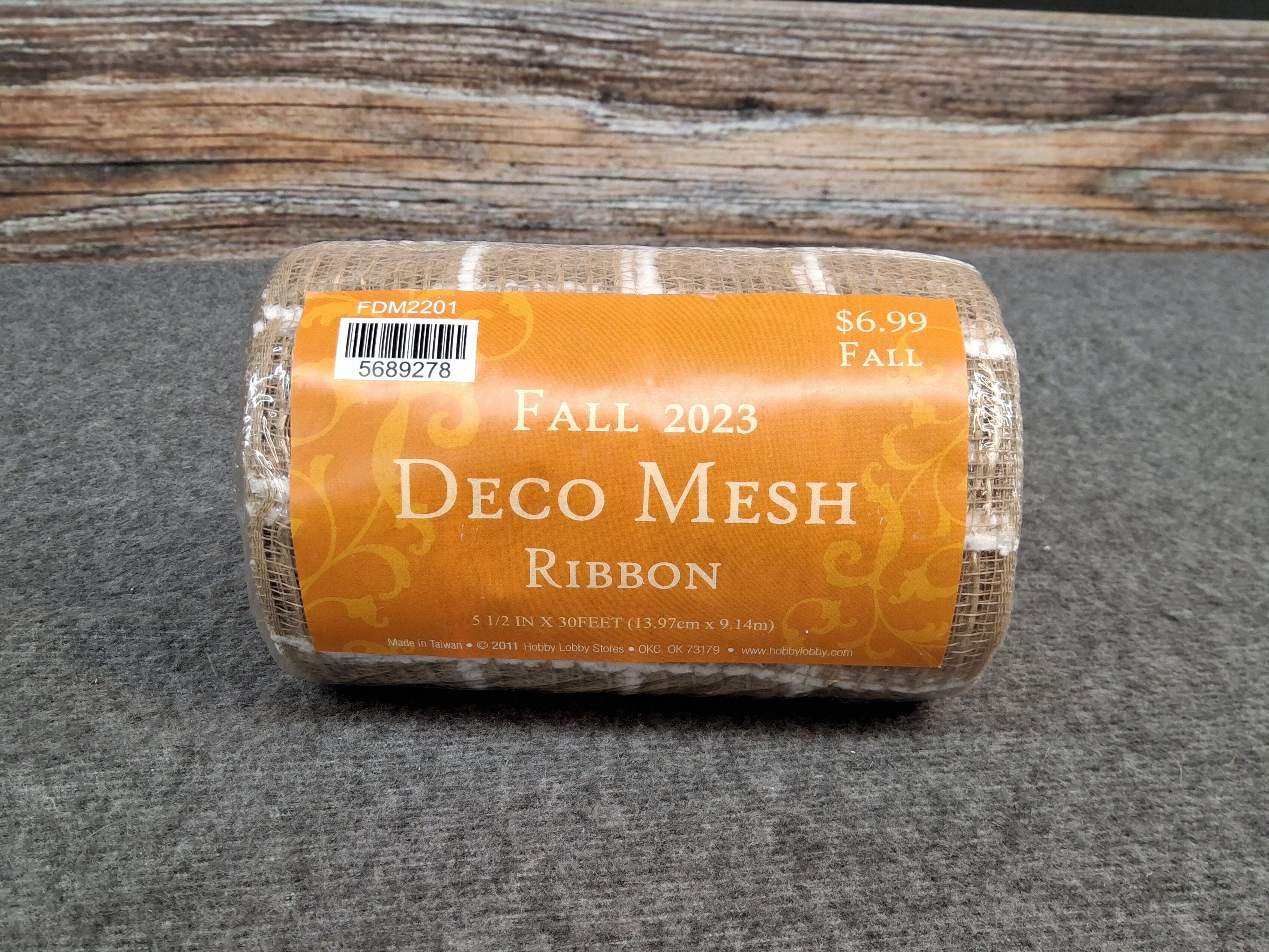Hobby Lobby Fall 2023 Deco Mesh Ribbon 5.5" x 30ft