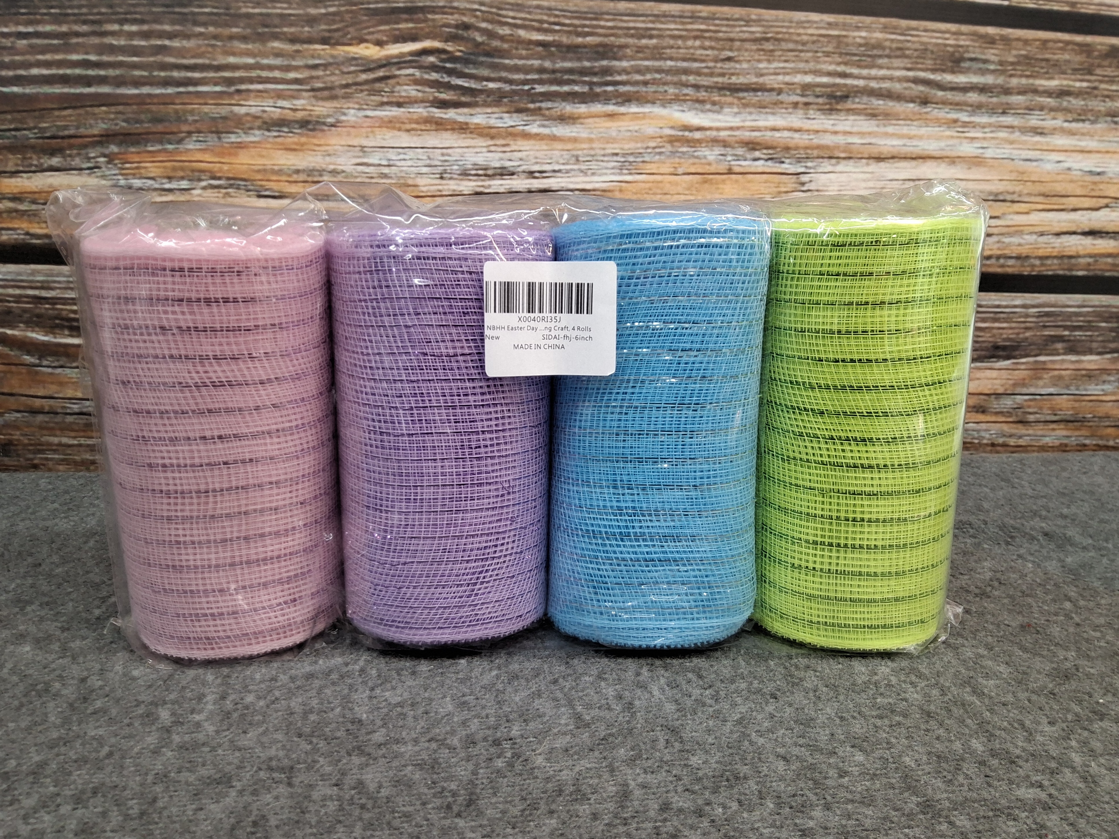 4-Pack Decorative Mesh Ribbon Rolls – Pastel Colors