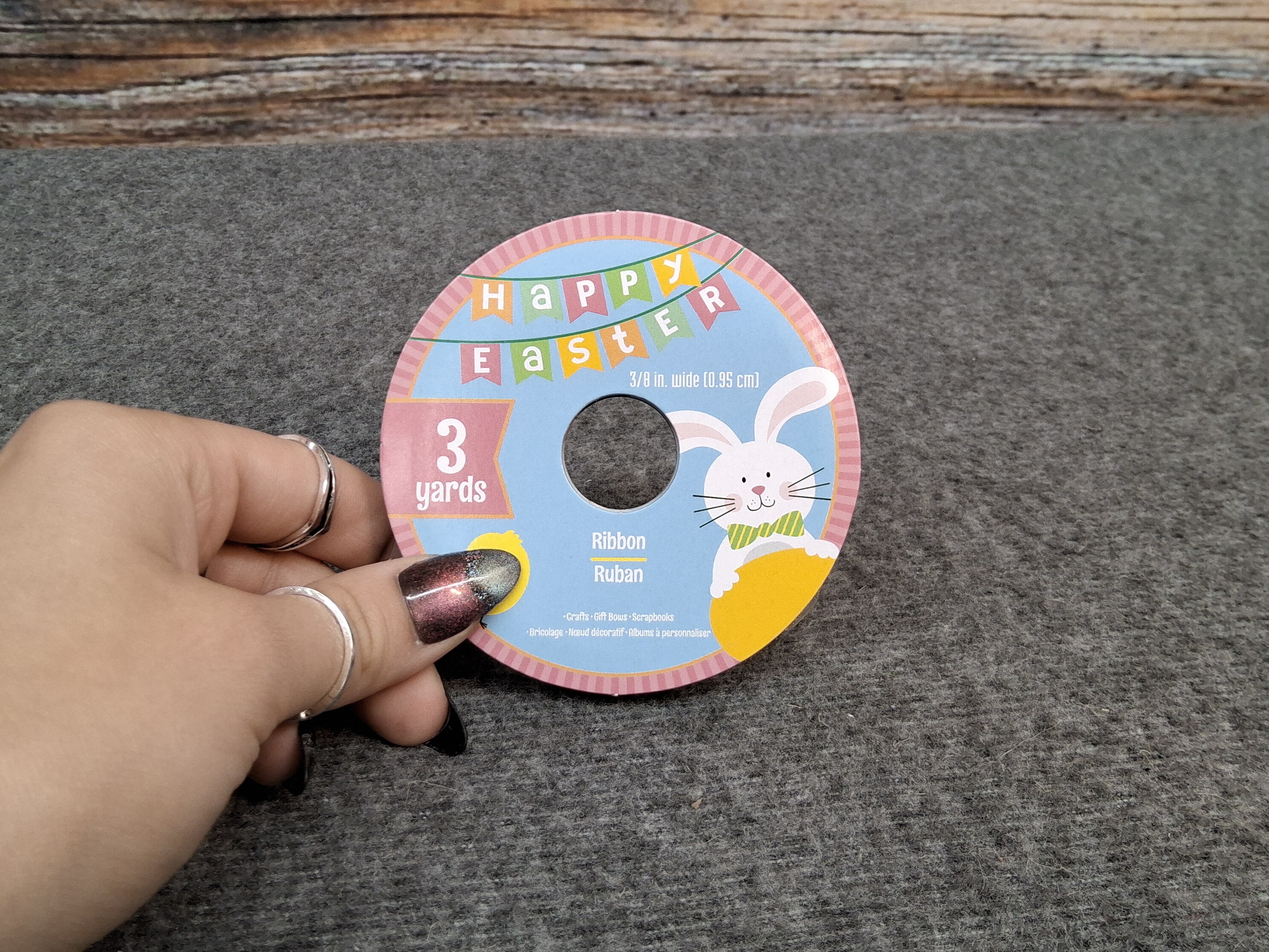 Ribbon Roll – Polka Dot Print, 3/8in x 3yd