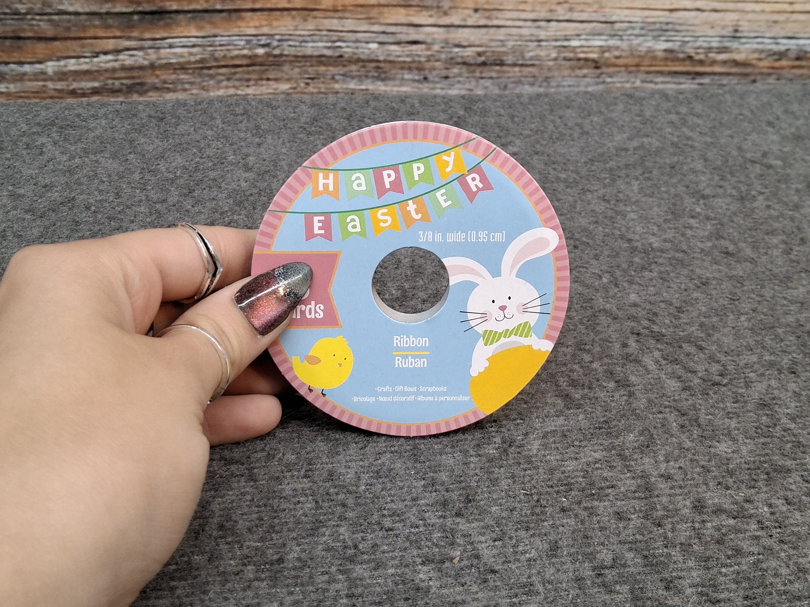 Ribbon Roll – Pink Polka Dot, 3/8in x 3yd