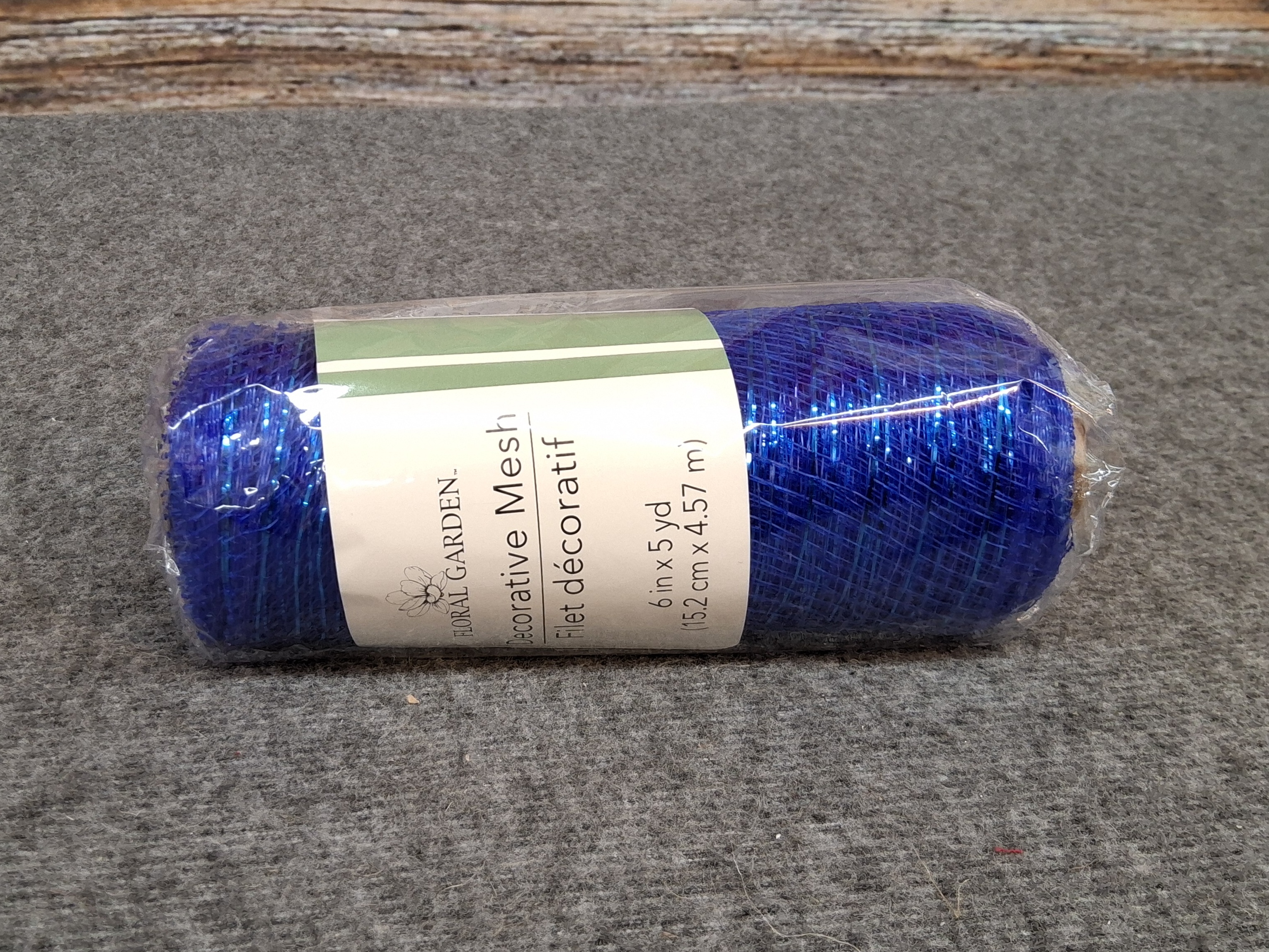 Blue Metallic Decorative Mesh – 6" x 5yd