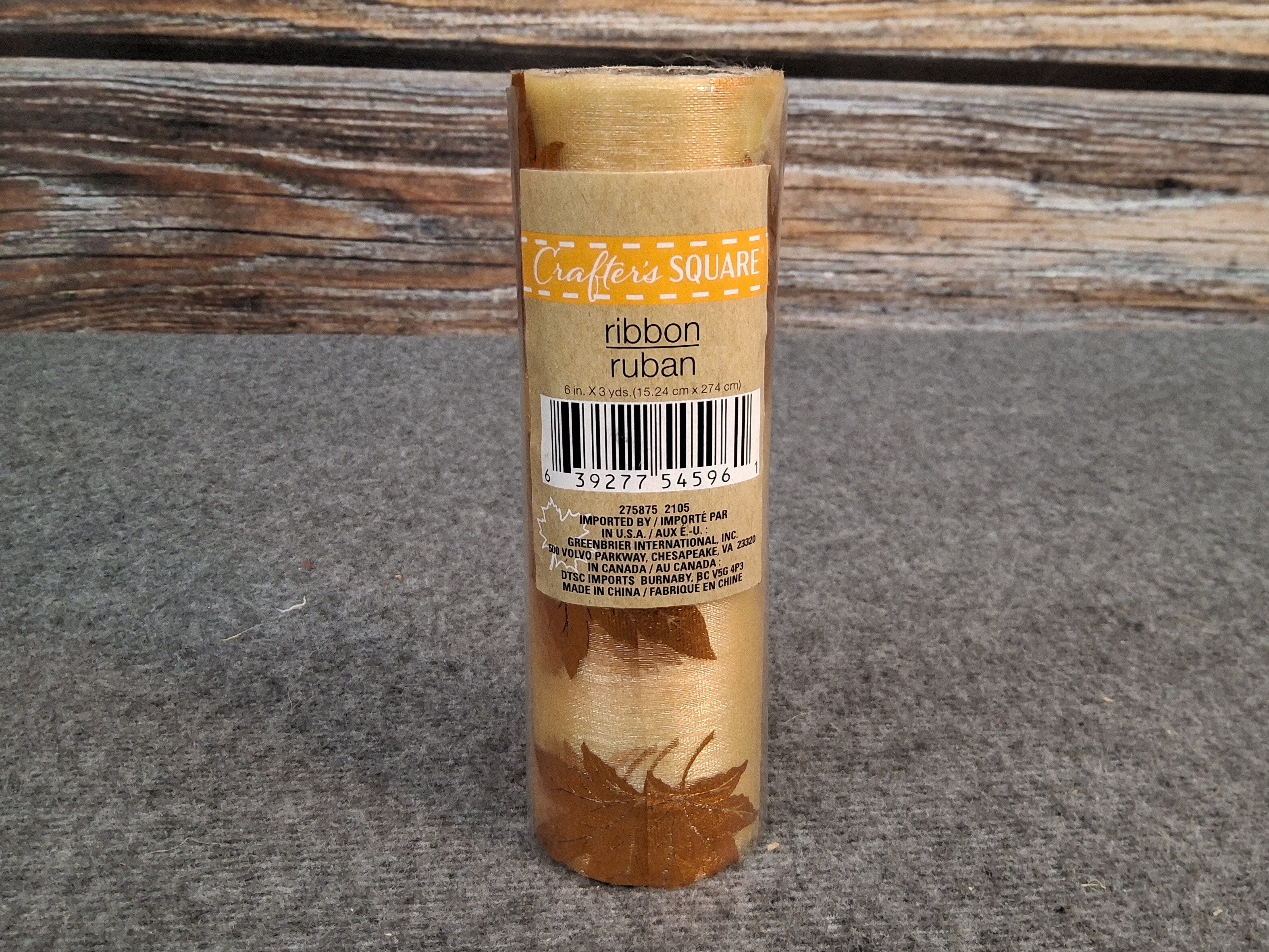 Crafter’s Square Autumn Leaf Ribbon Roll 6in x 3yd