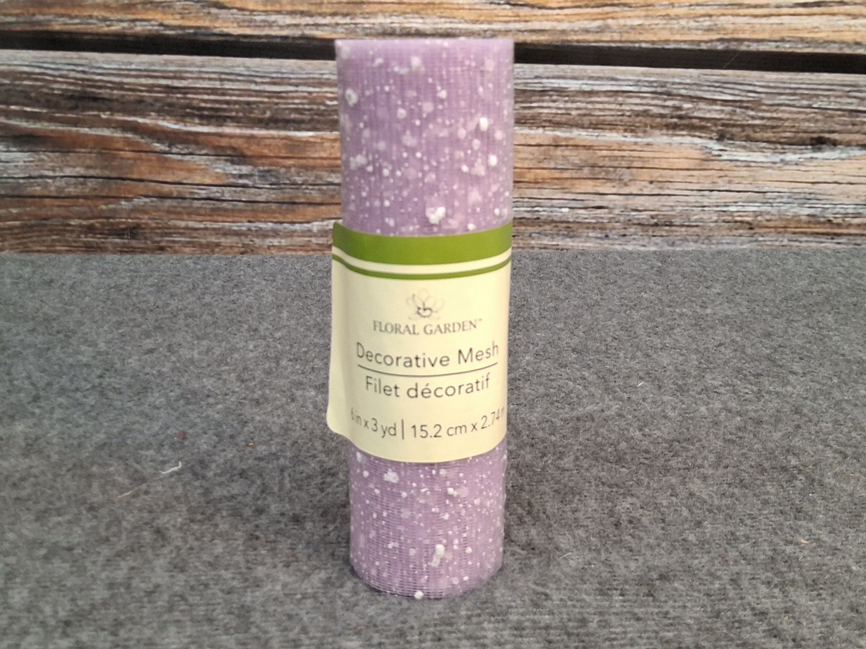 Floral Garden Purple Decorative Mesh Roll 6in x 3yd