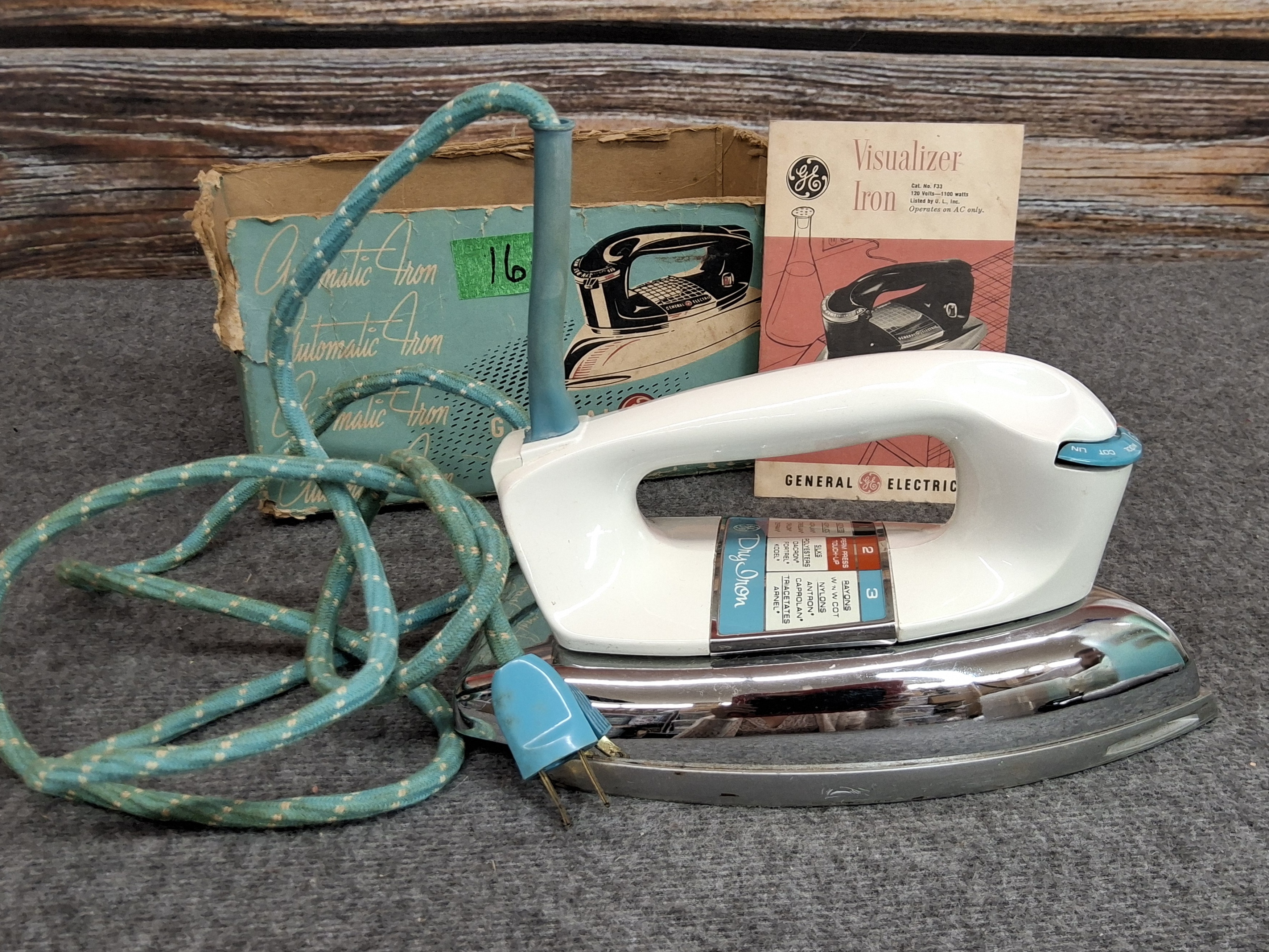 Vintage GE Visualizer Automatic Iron w/ Box & Manual
