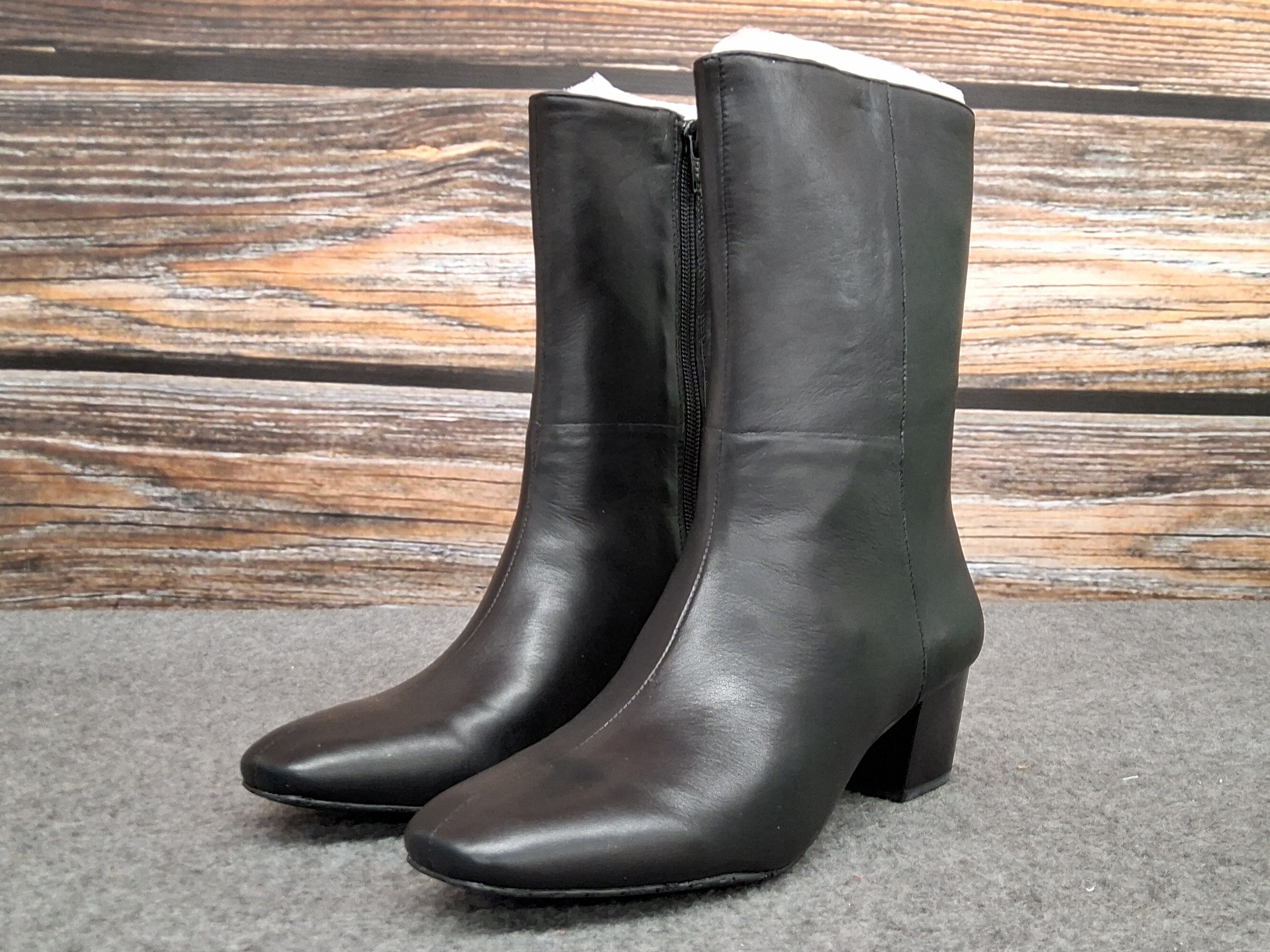 Antonio Melani Caleb Black Leather Mid-Calf Boots Women’s 7M