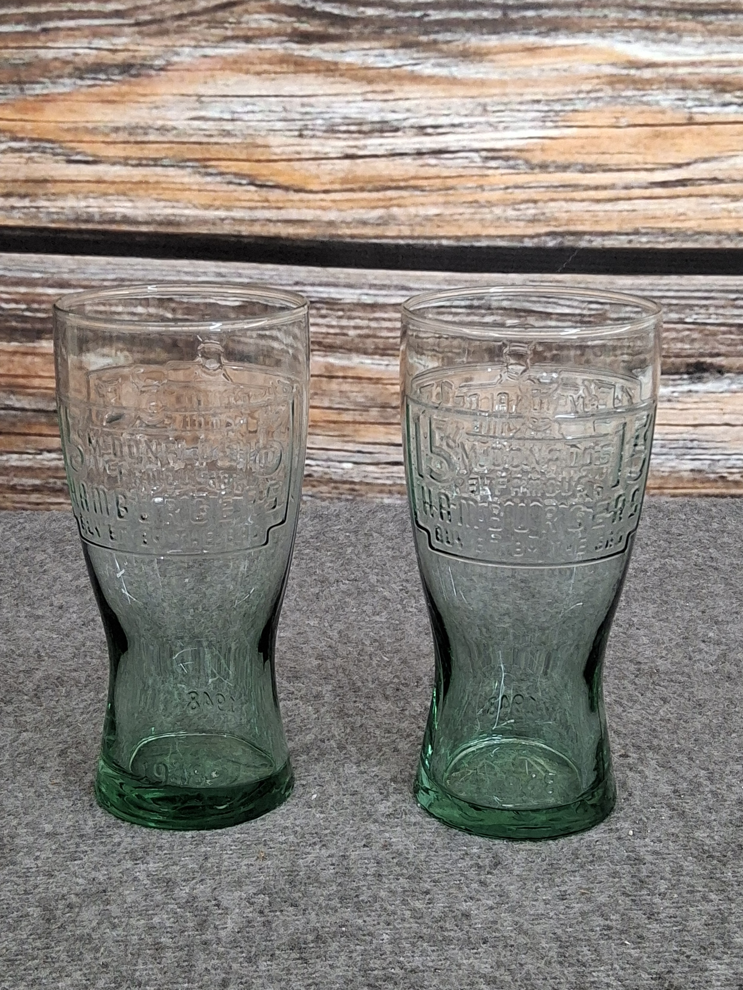 Set of 2 McDonald’s Coca-Cola Green Glasses (2008)