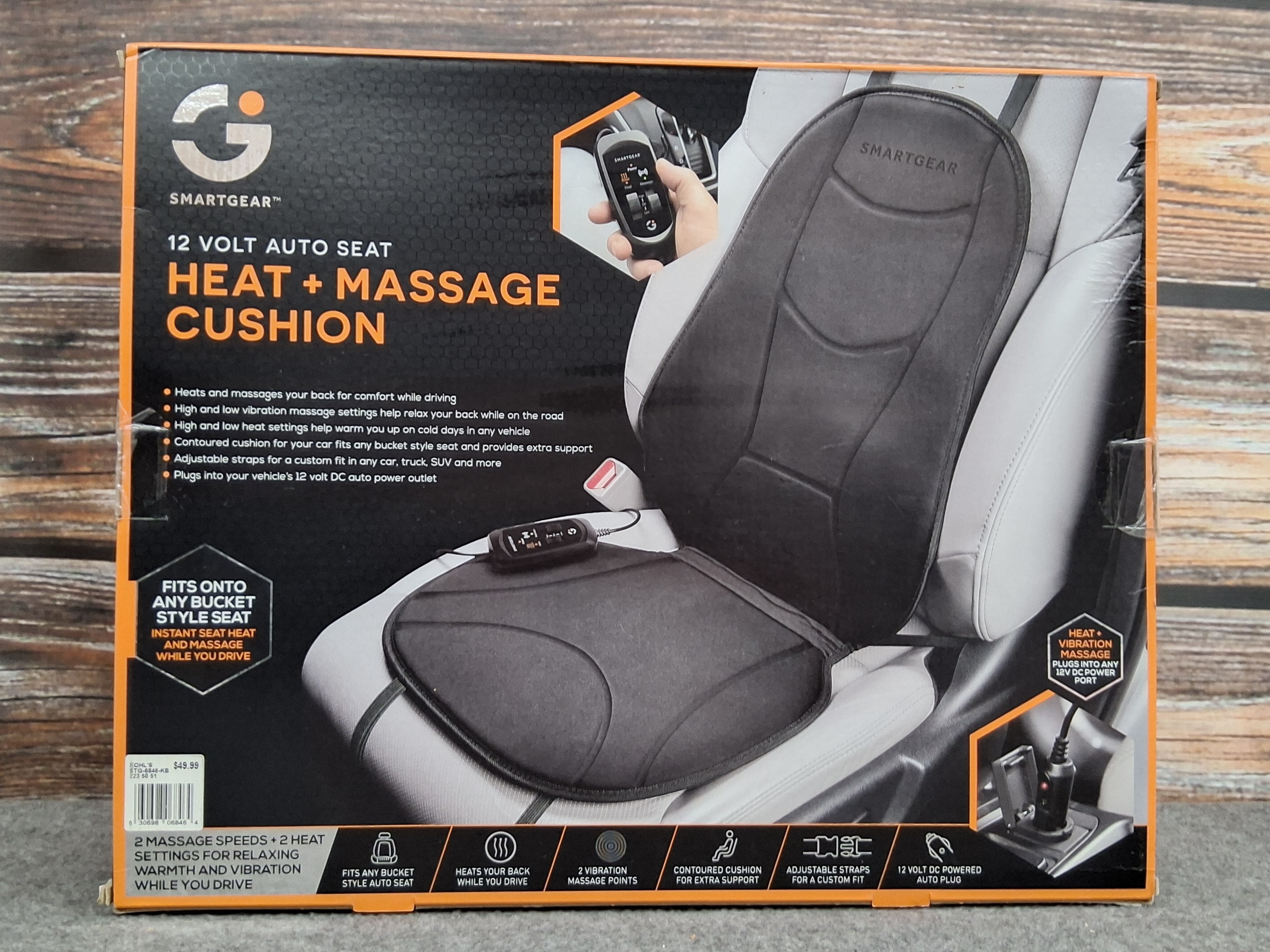 SmartGear 12V Auto Seat Heat + Massage Cushion