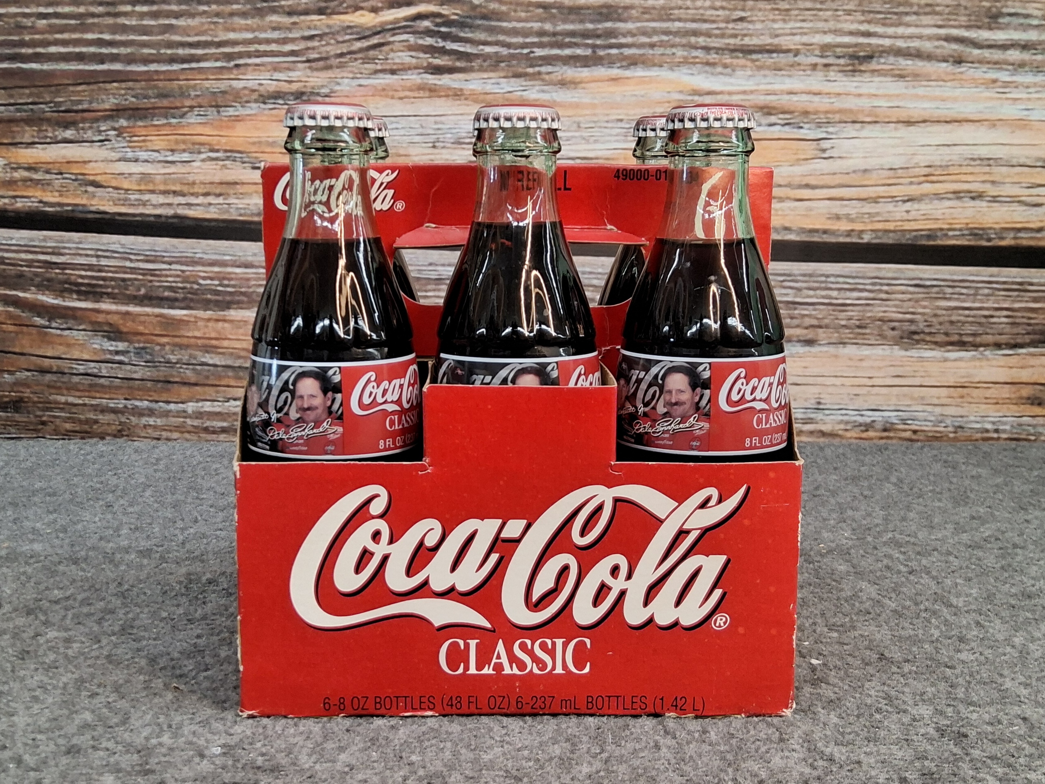 Coca-Cola Classic 1998 NASCAR Dale Earnhardt Jr & Sr 6-Pack Glass Bottles