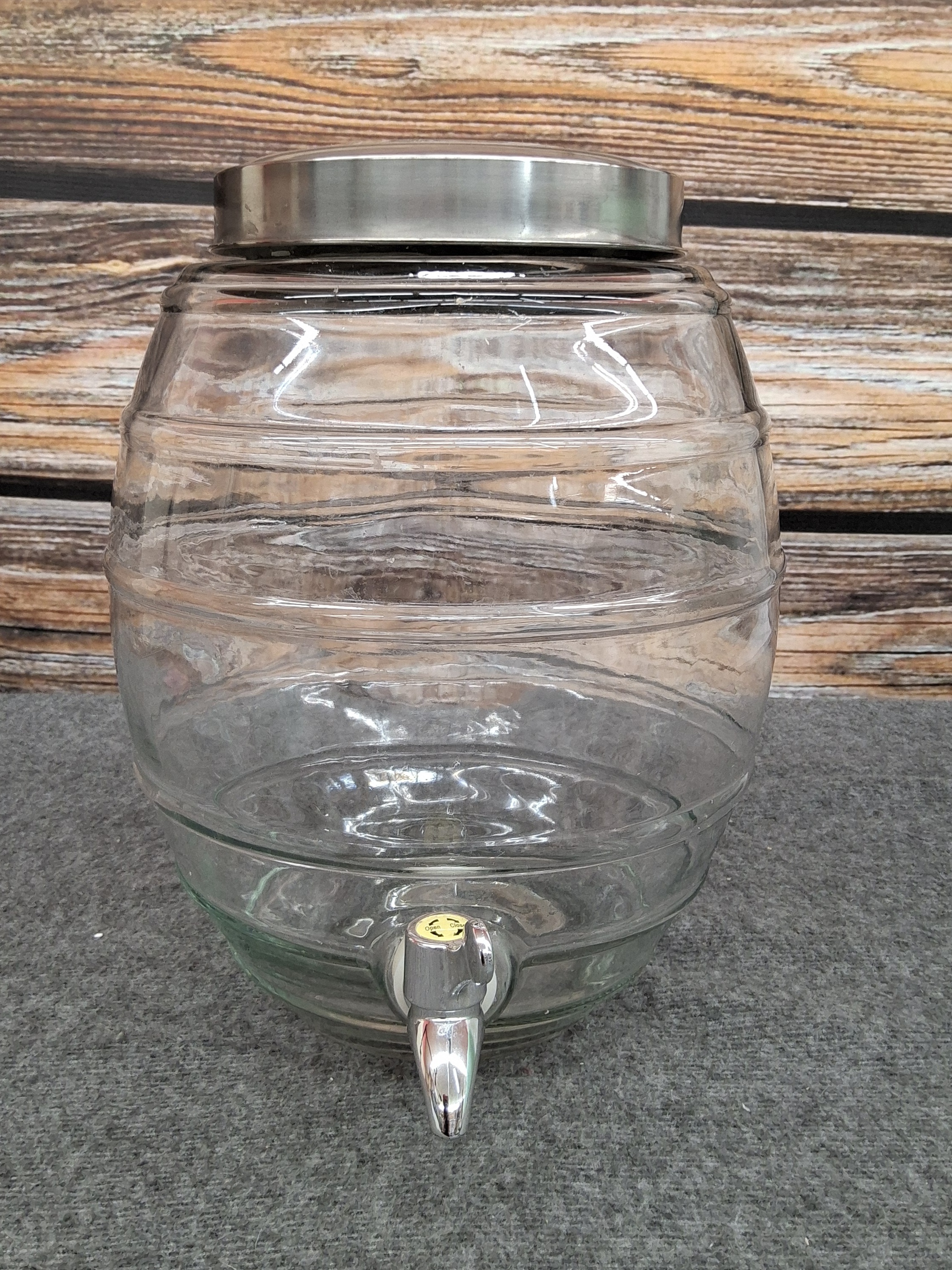 General Store Glass Beverage Dispenser with Spigot & Lid