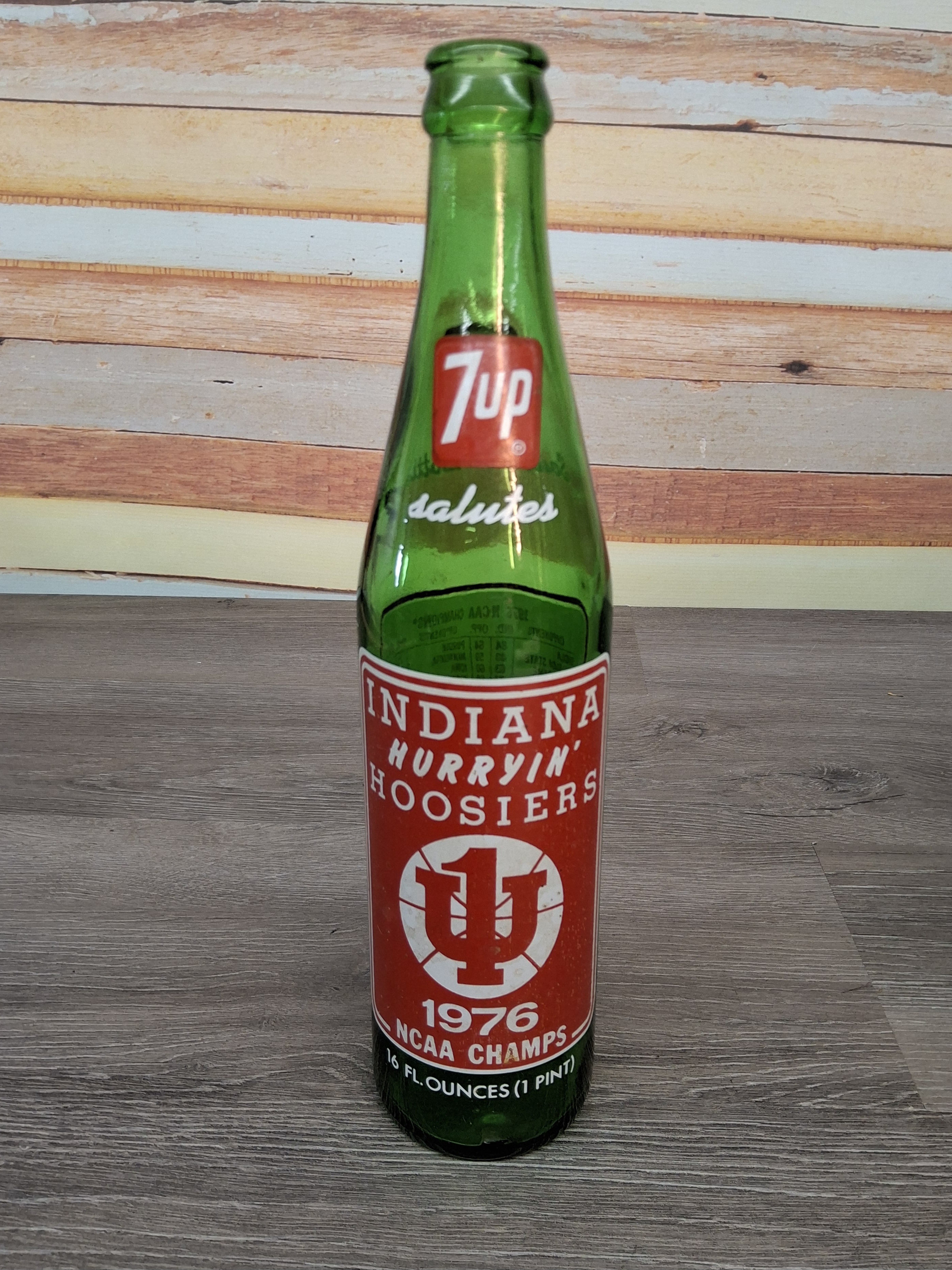 1976 Indiana Hoosiers 7UP NCAA Champs Bottle