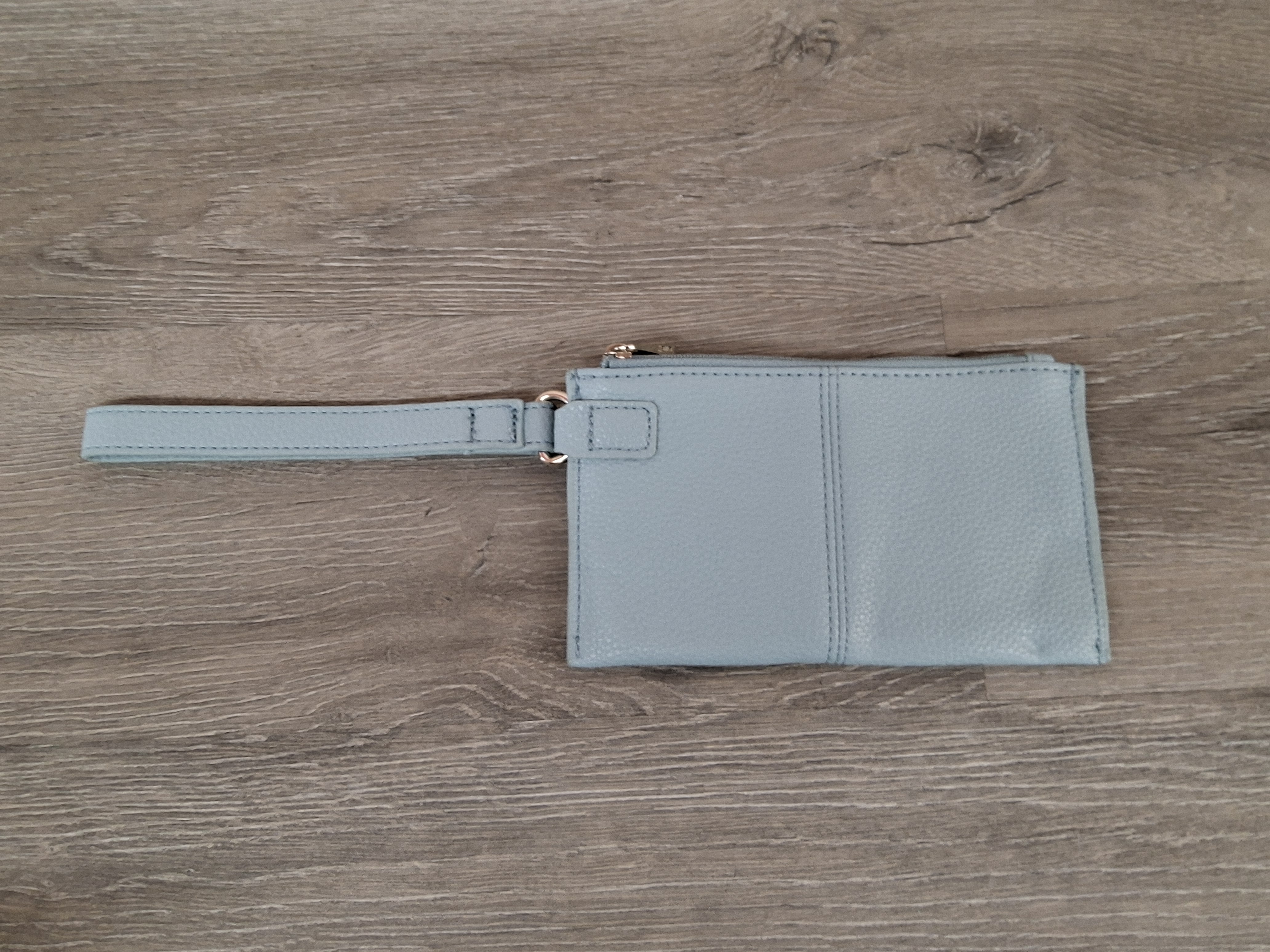 Thirty-One Jewell Wristlet Clutch – Light Blue Faux Leather