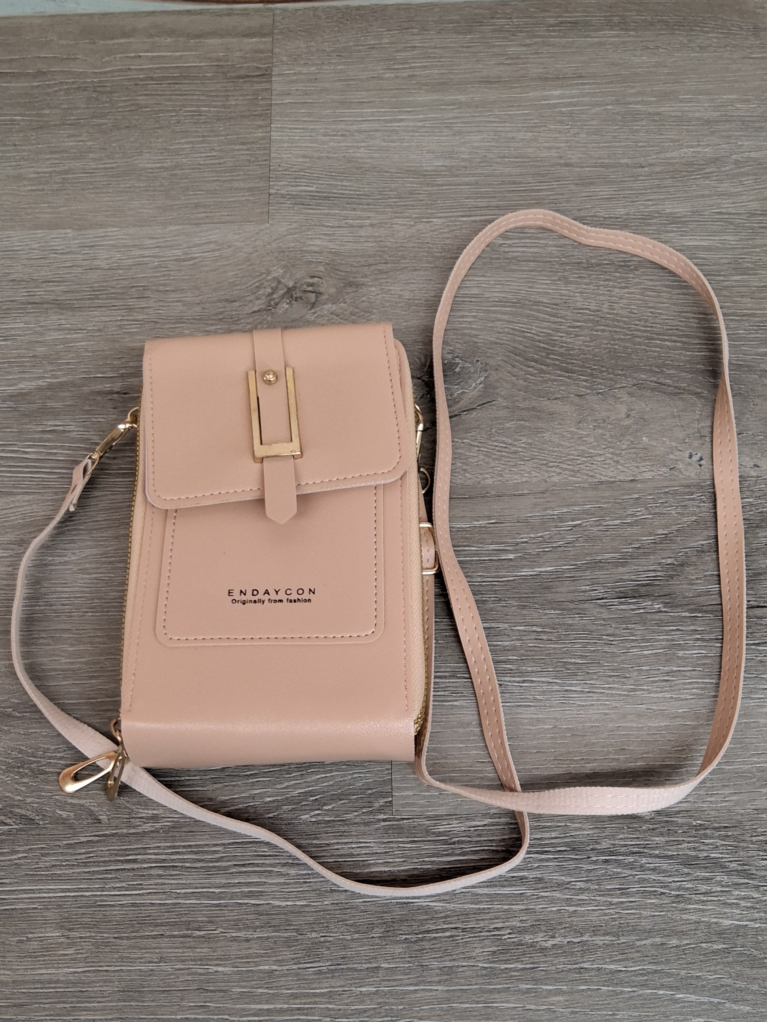 Endaycon Pink Crossbody Phone Purse with Touchscreen Back