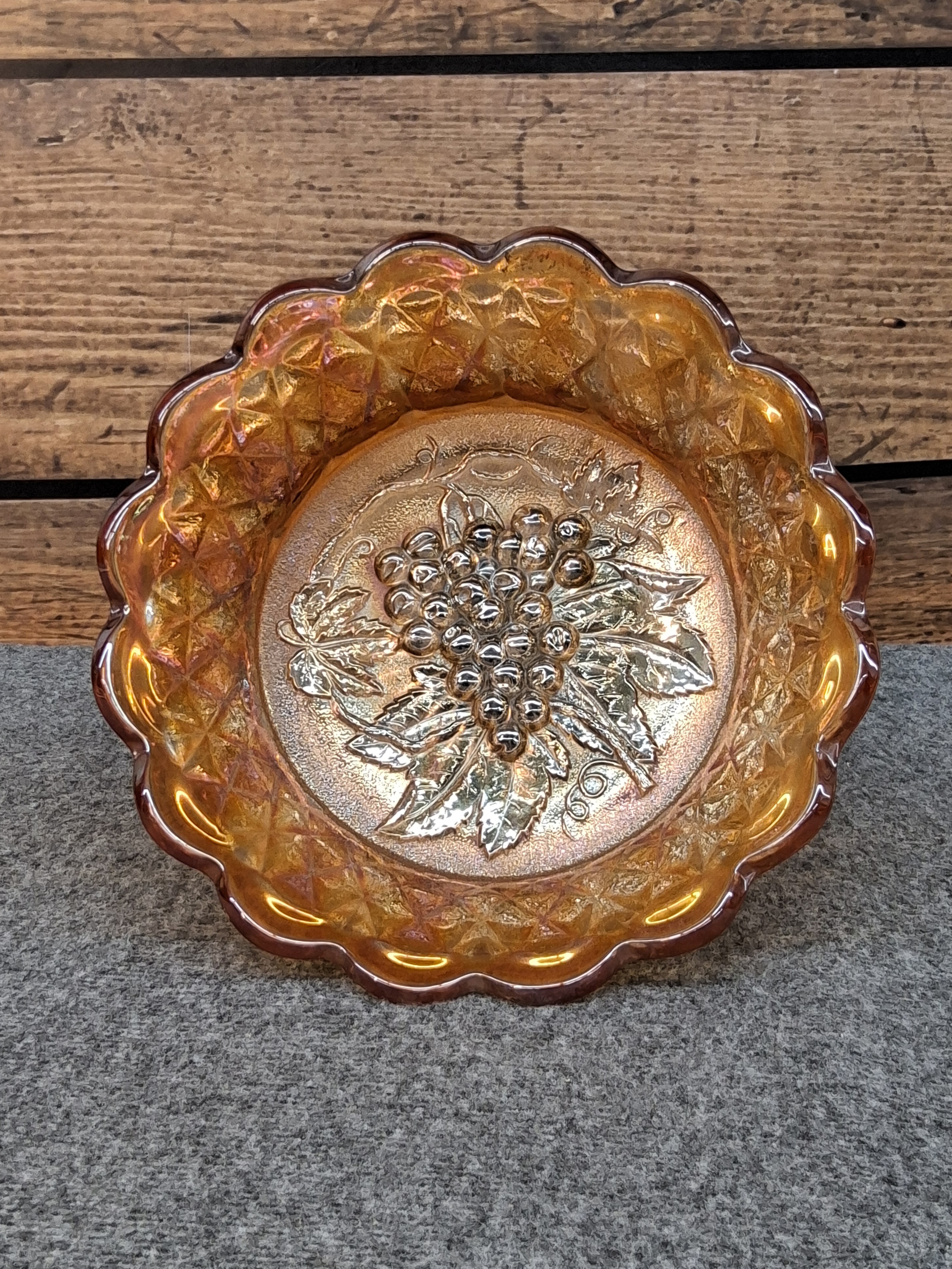 Vintage Marigold Carnival Glass Bowl