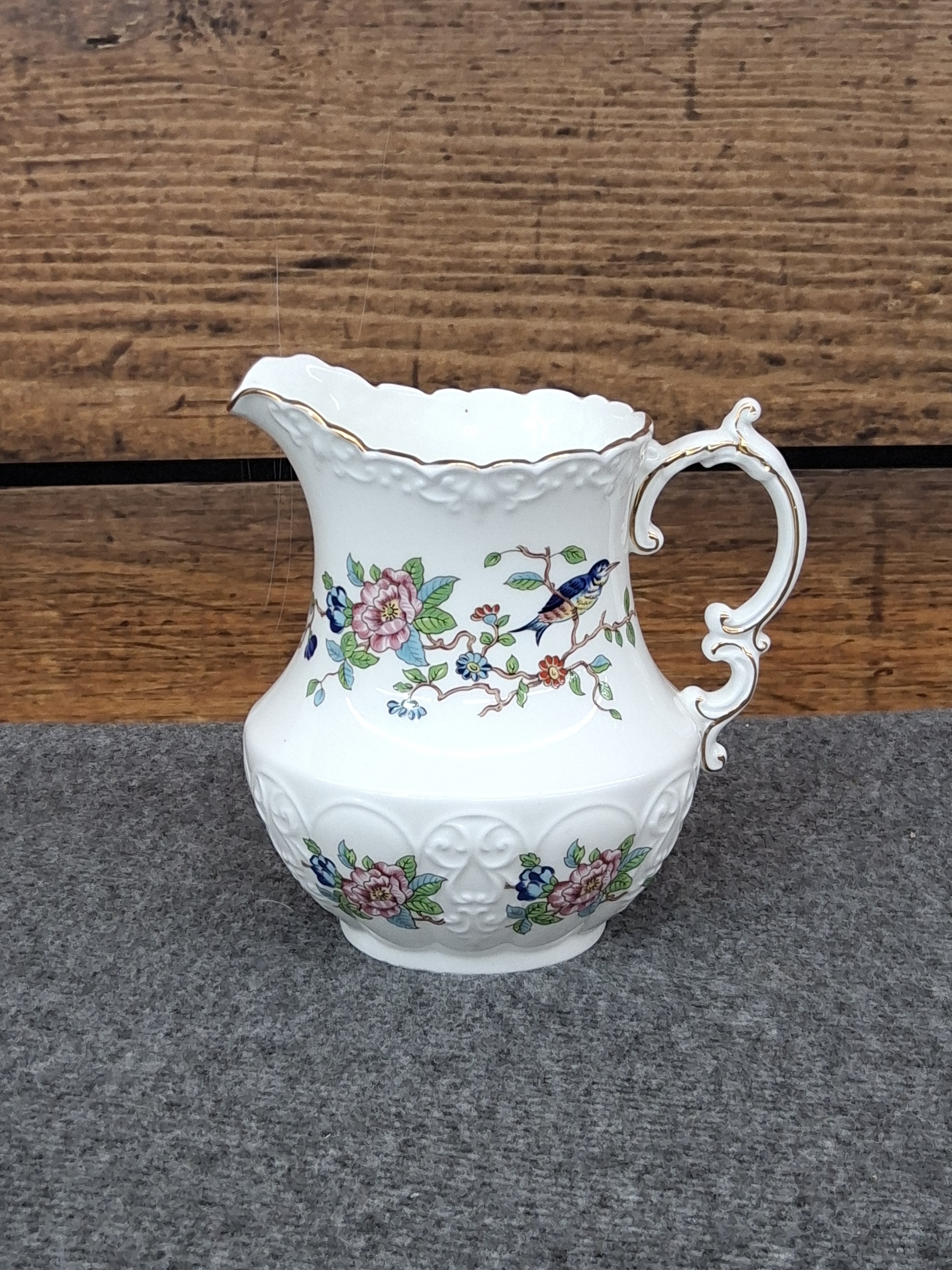 Aynsley Pembroke Bone China Pitcher – Floral & Bird Design
