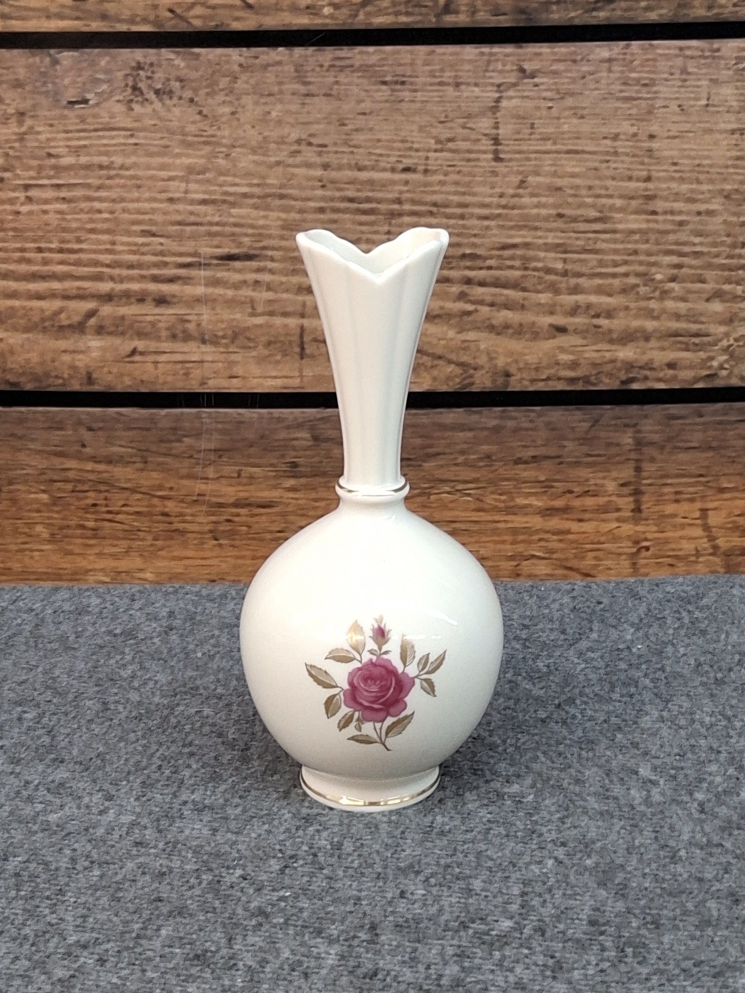 Lenox Porcelain Bud Vase with Rose Design